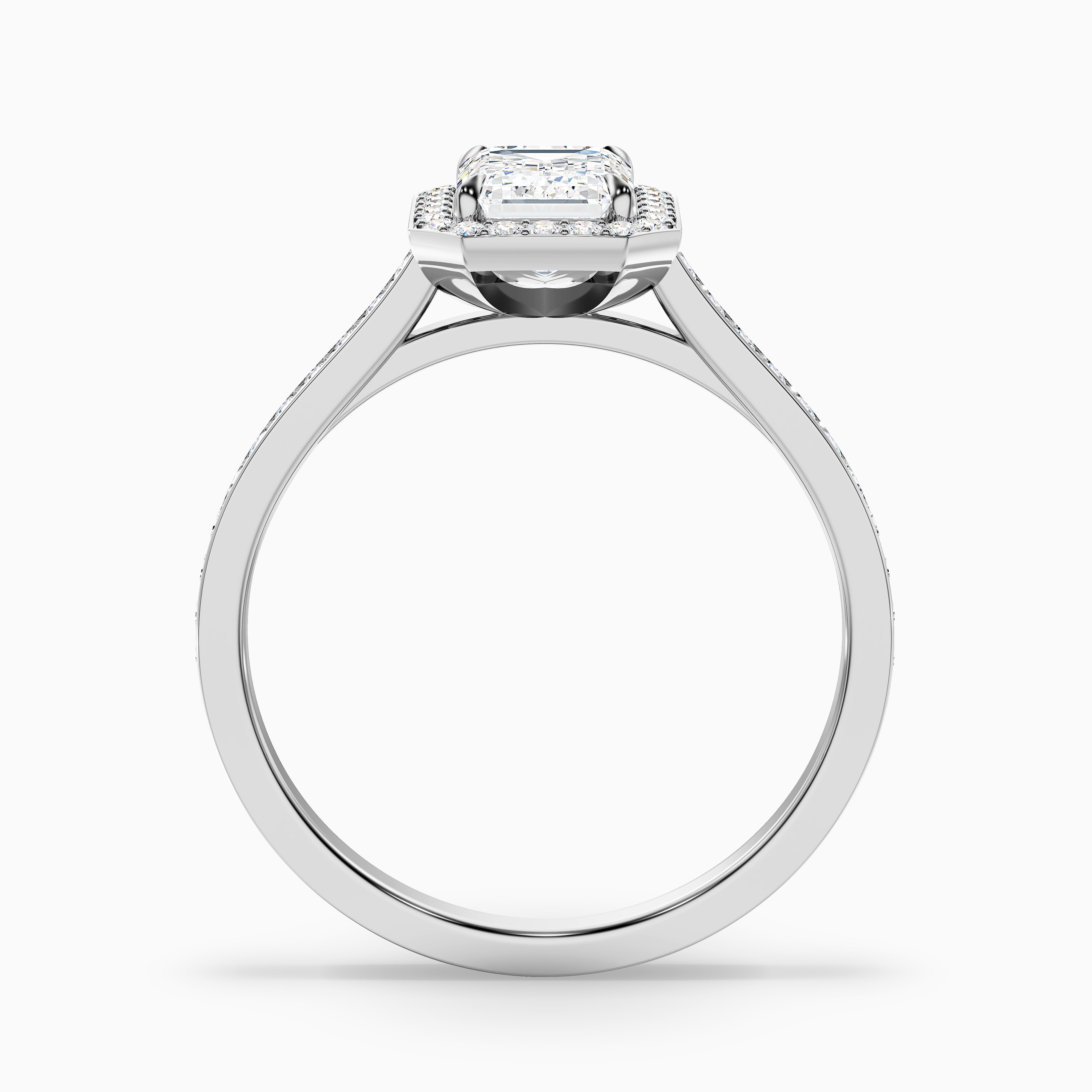 Odessa Emerald Halo Channel Set Moissanite Ring
