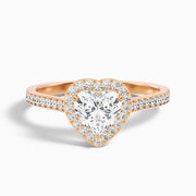 Ophelia Heart Halo Channel Set Moissanite Ring
