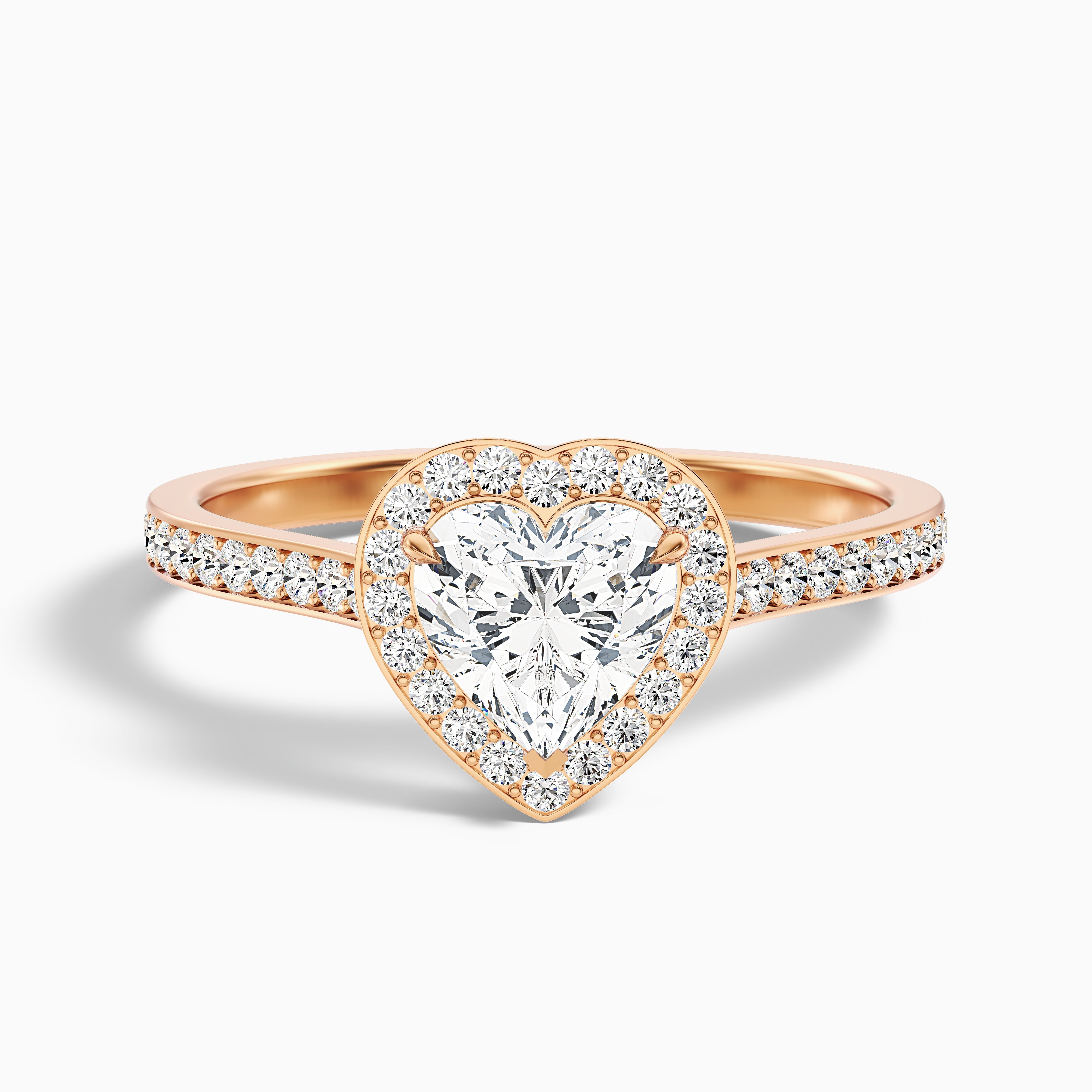 Ophelia Heart Halo Channel Set Moissanite Ring
