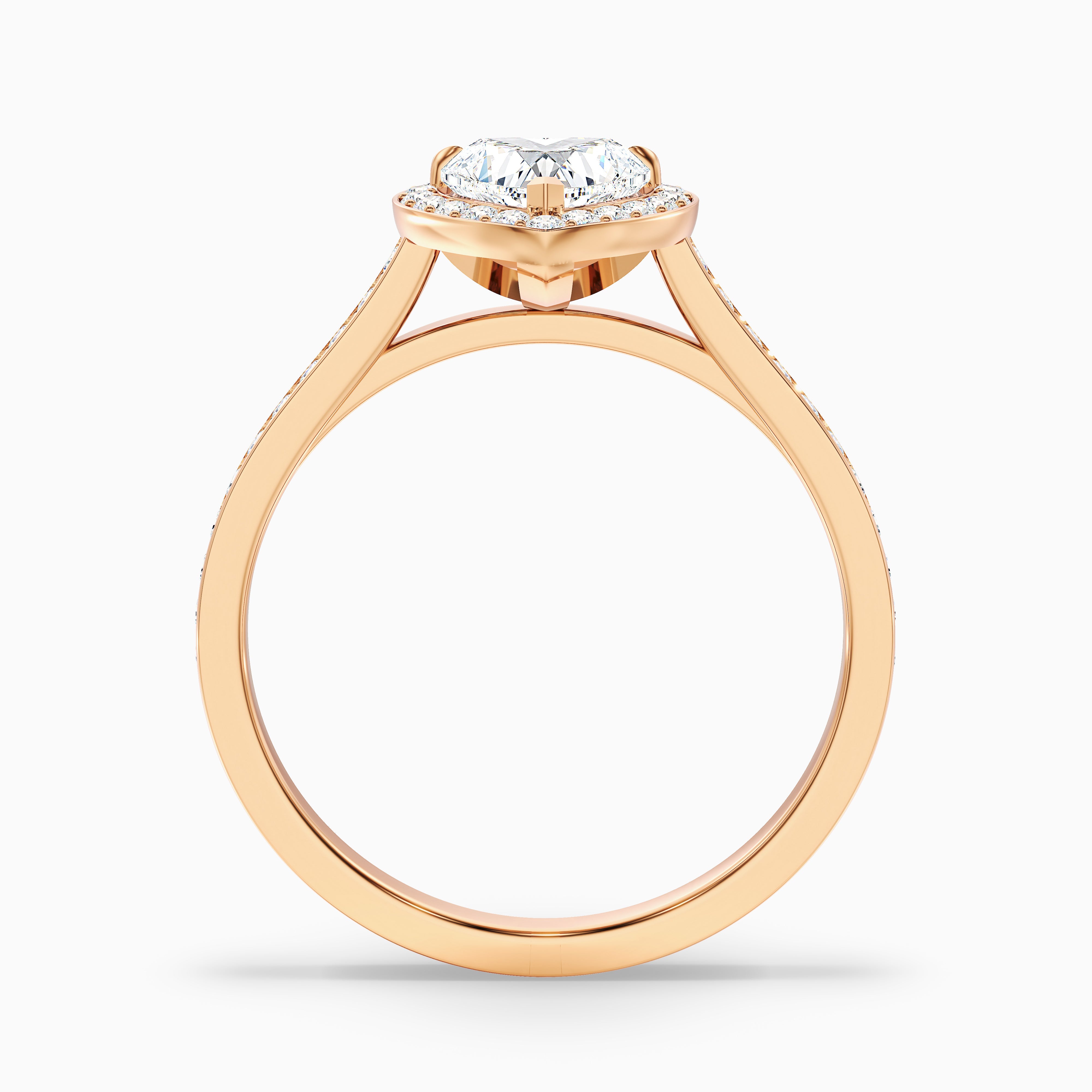 Ophelia Heart Halo Channel Set Moissanite Ring