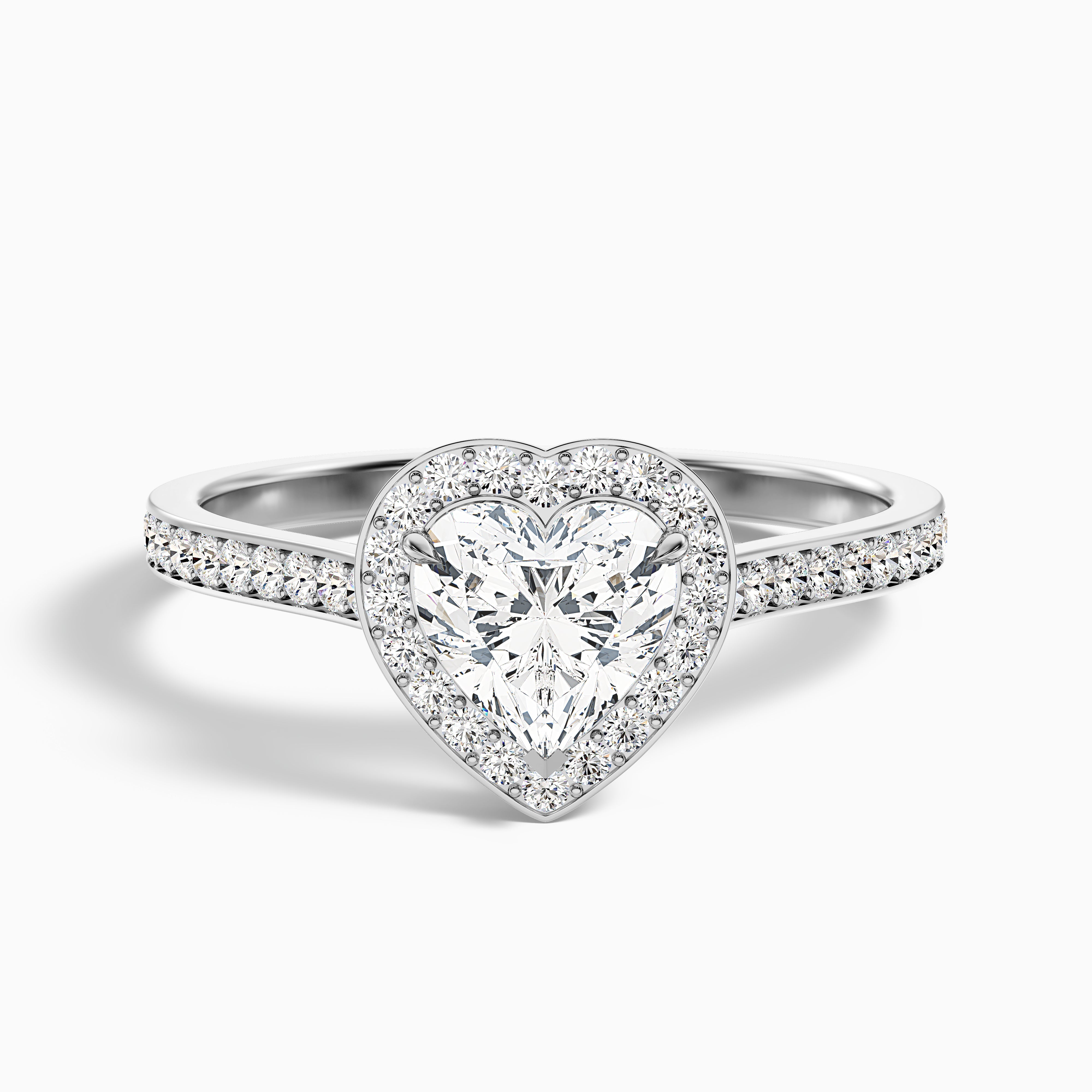 Ophelia Heart Halo Channel Set Moissanite Ring