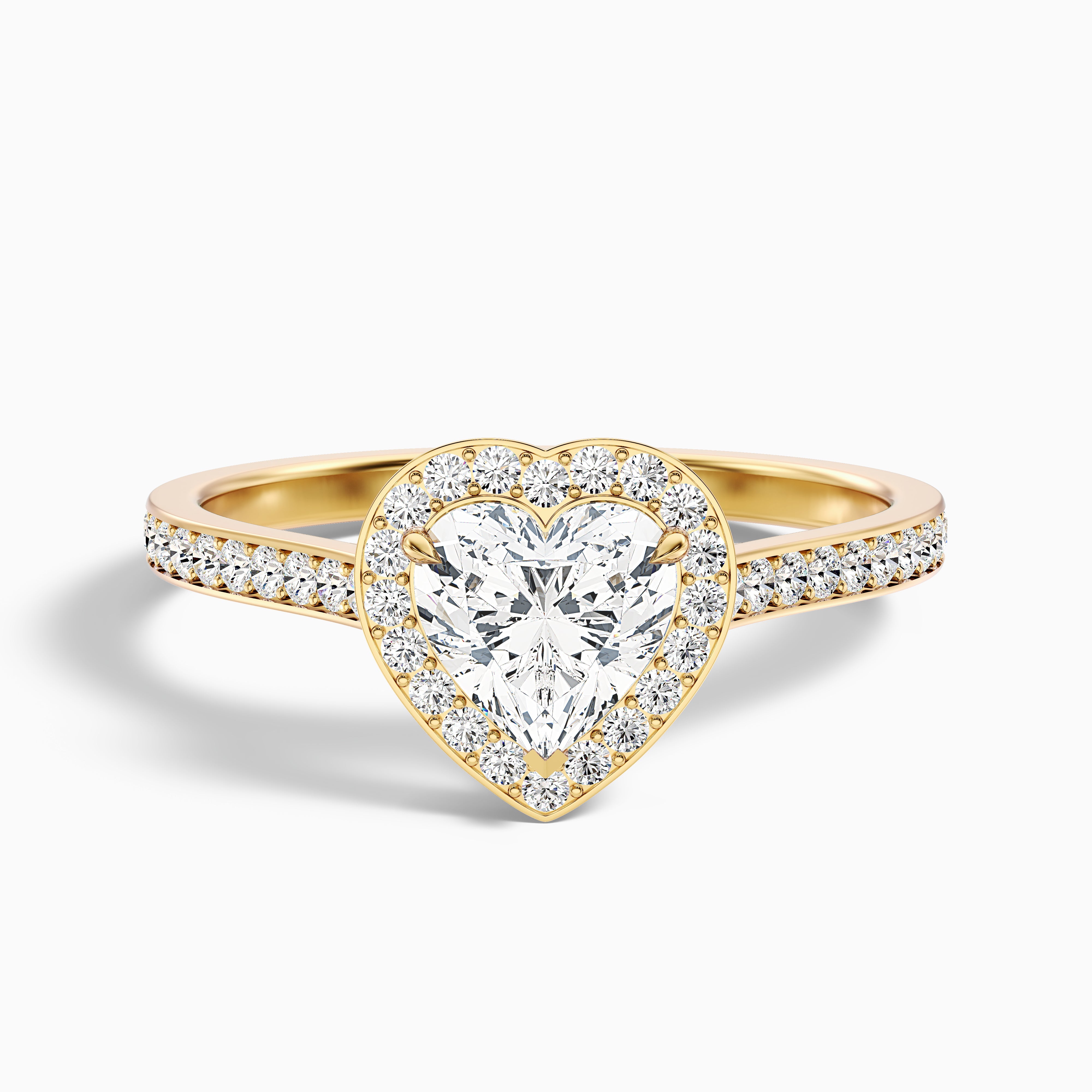 Ophelia Heart Halo Channel Set Moissanite Ring