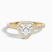 Ophelia Heart Halo Channel Set Lab Grown Diamond Ring