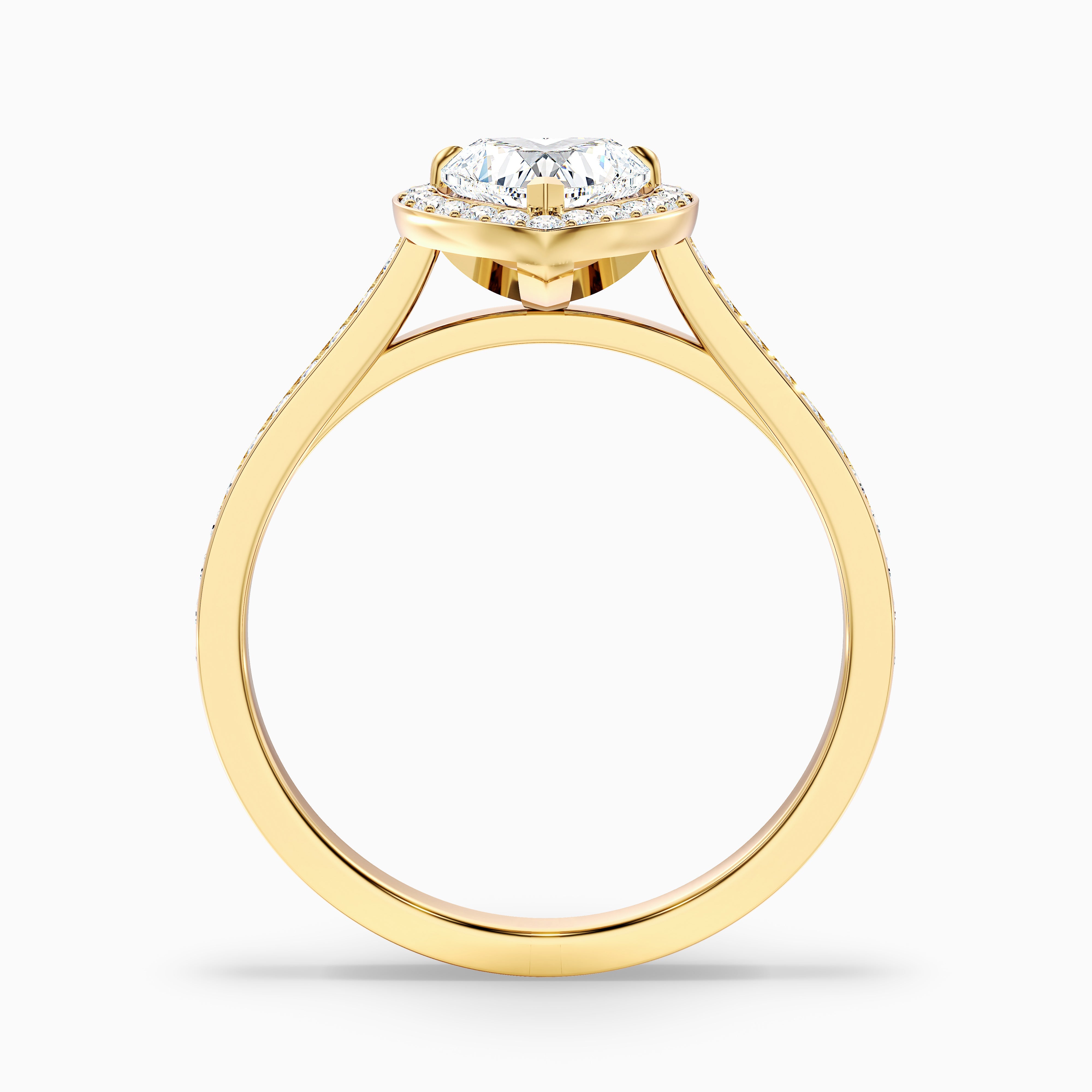 Ophelia Heart Halo Channel Set Moissanite Ring