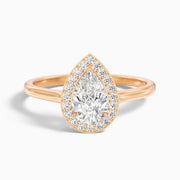 Philippa Pear Halo Moissanite Engagement Ring