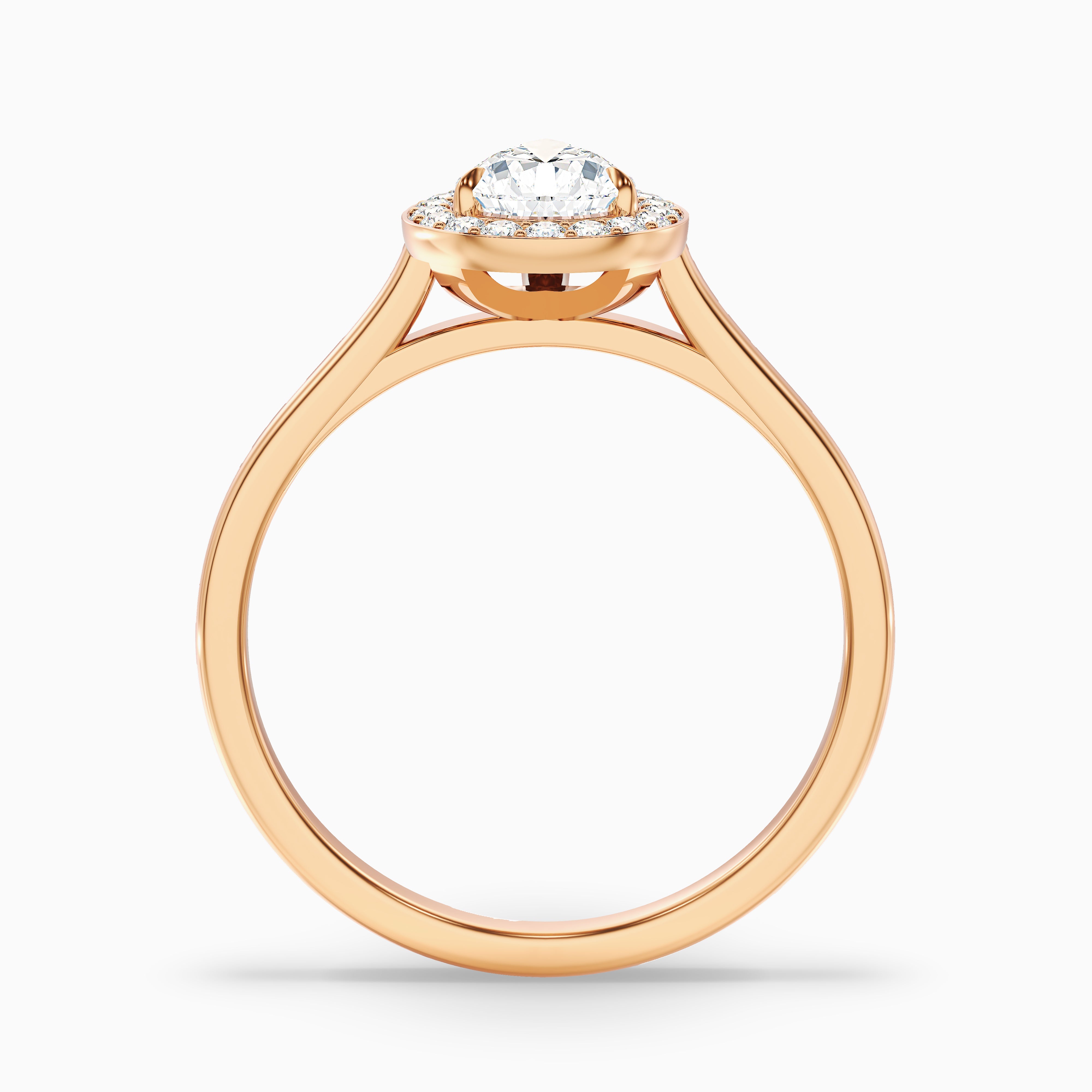 Philippa Pear Halo Moissanite Engagement Ring