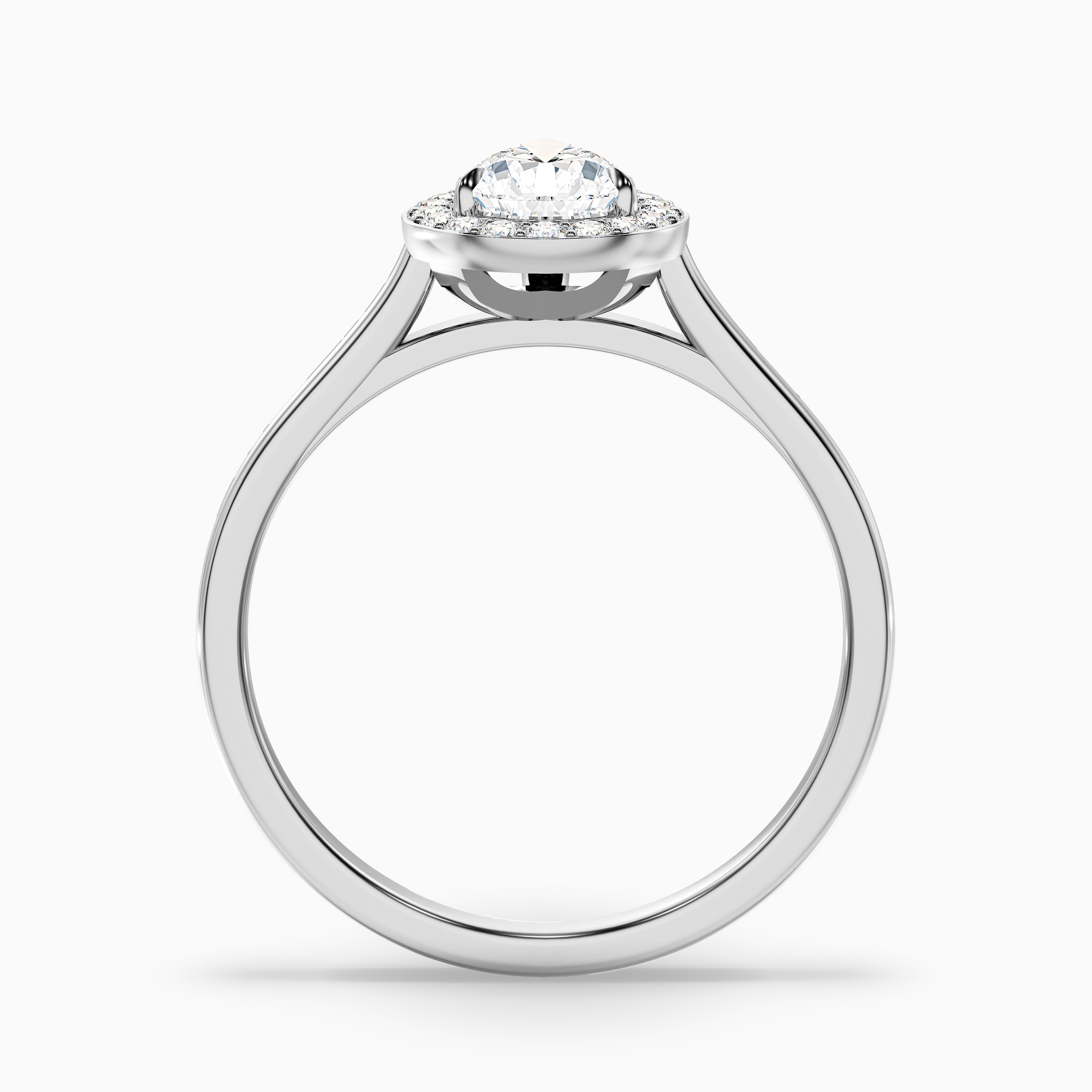 Philippa Pear Halo Moissanite Engagement Ring