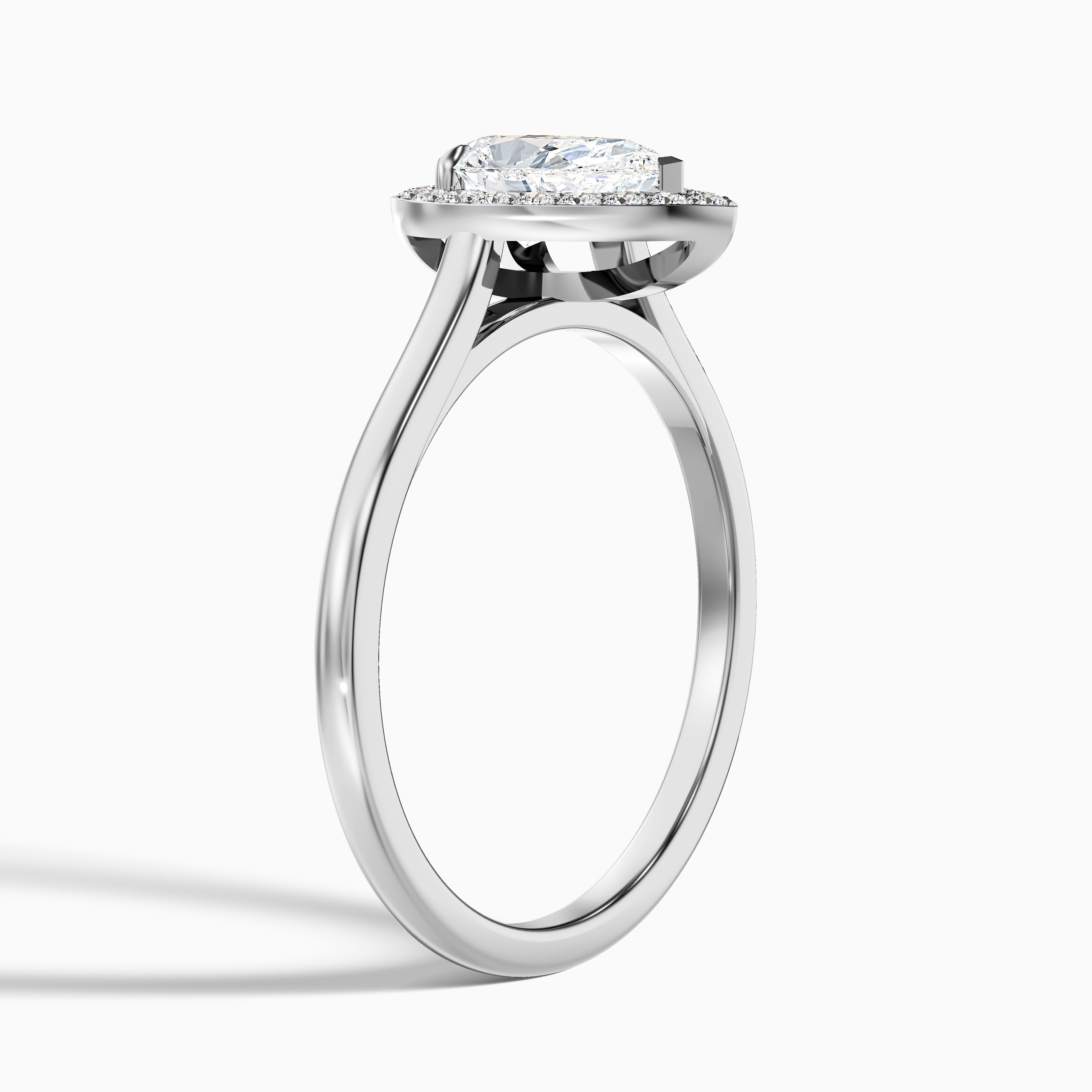 Philippa Pear Halo Moissanite Engagement Ring