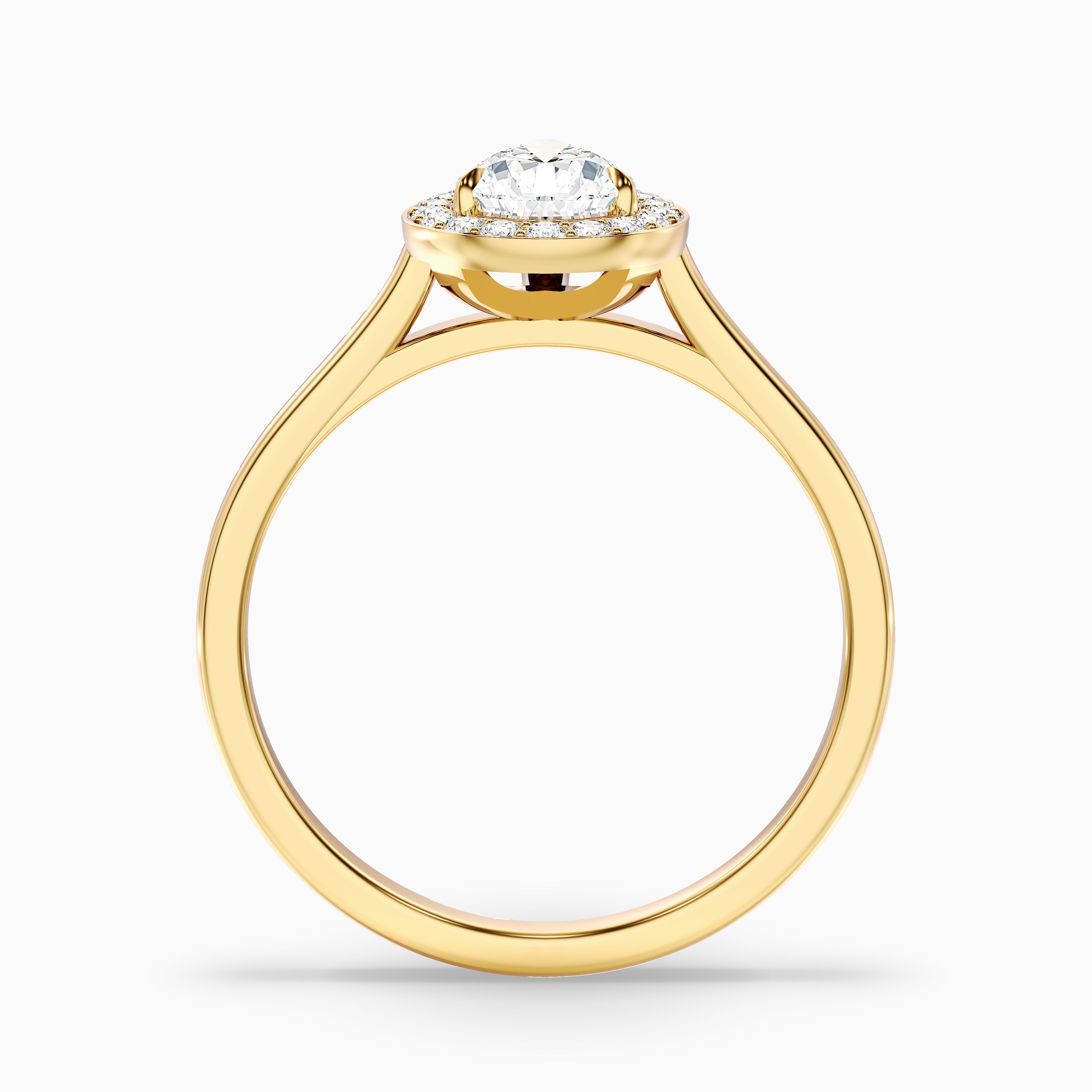 Philippa Pear Halo Moissanite Engagement Ring
