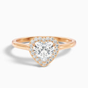 Rachel Heart Halo Moissanite Ring