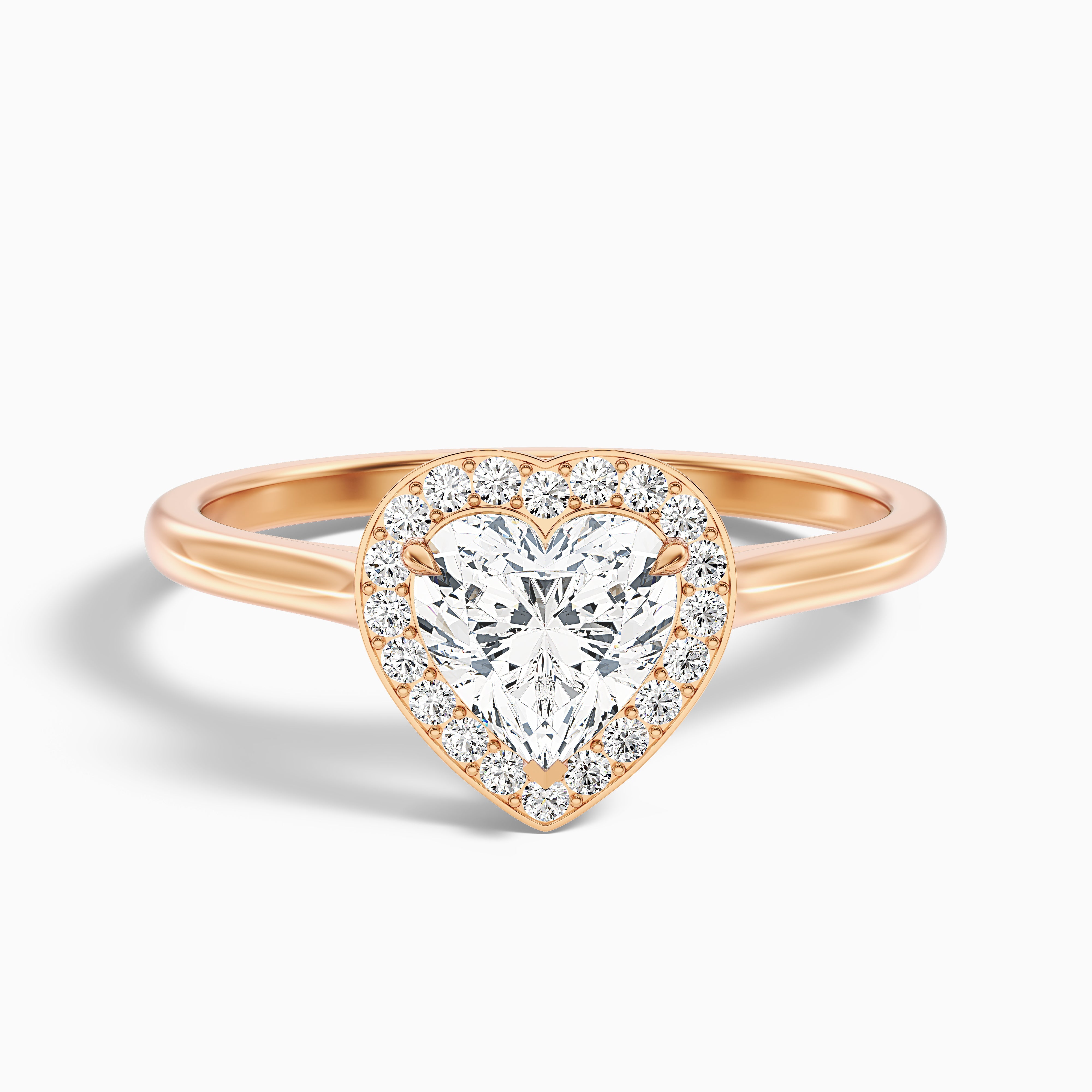 Rachel Heart Halo Moissanite Ring