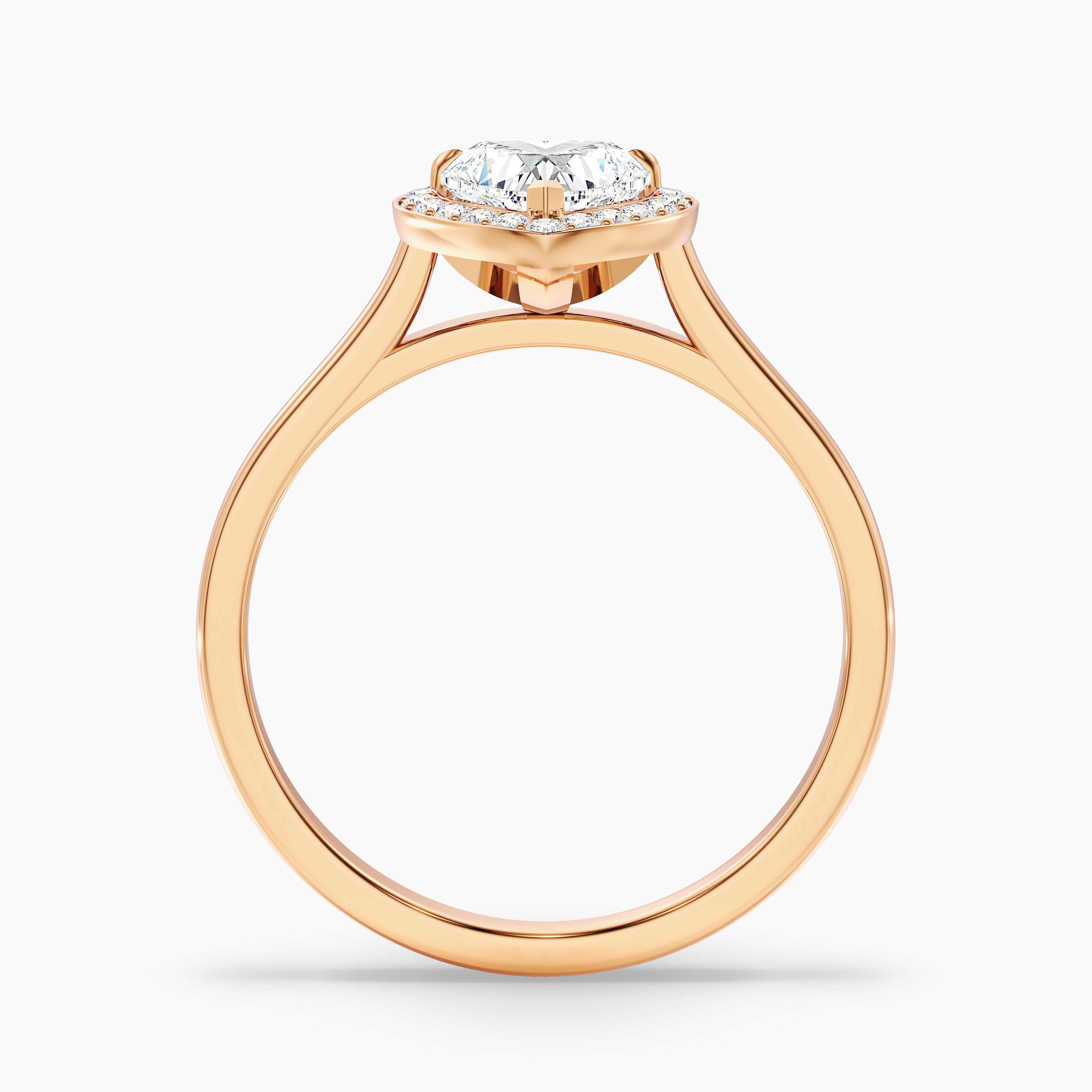 Rachel Heart Halo Moissanite Ring