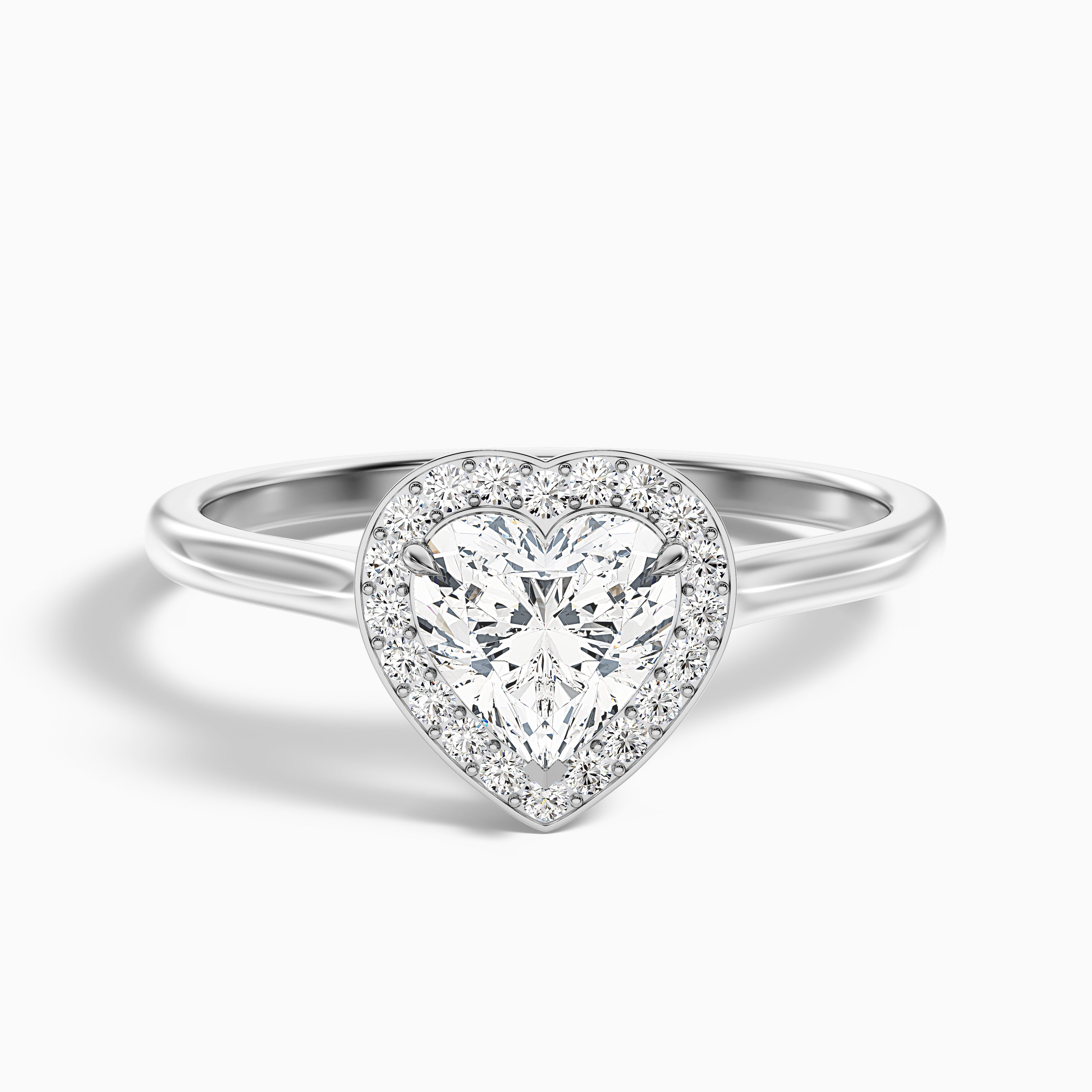 Rachel Heart Halo Moissanite Ring