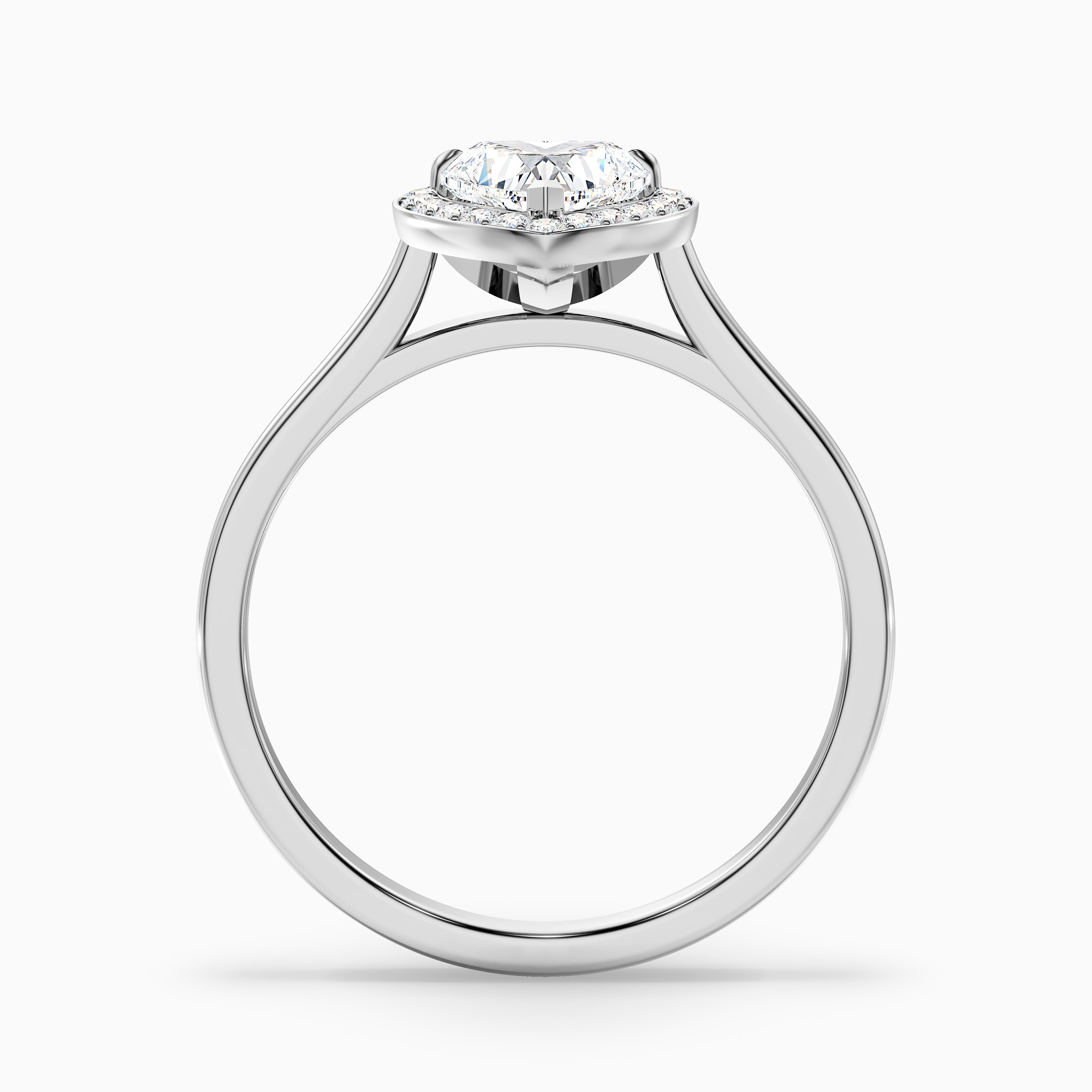 Rachel Heart Halo Moissanite Ring