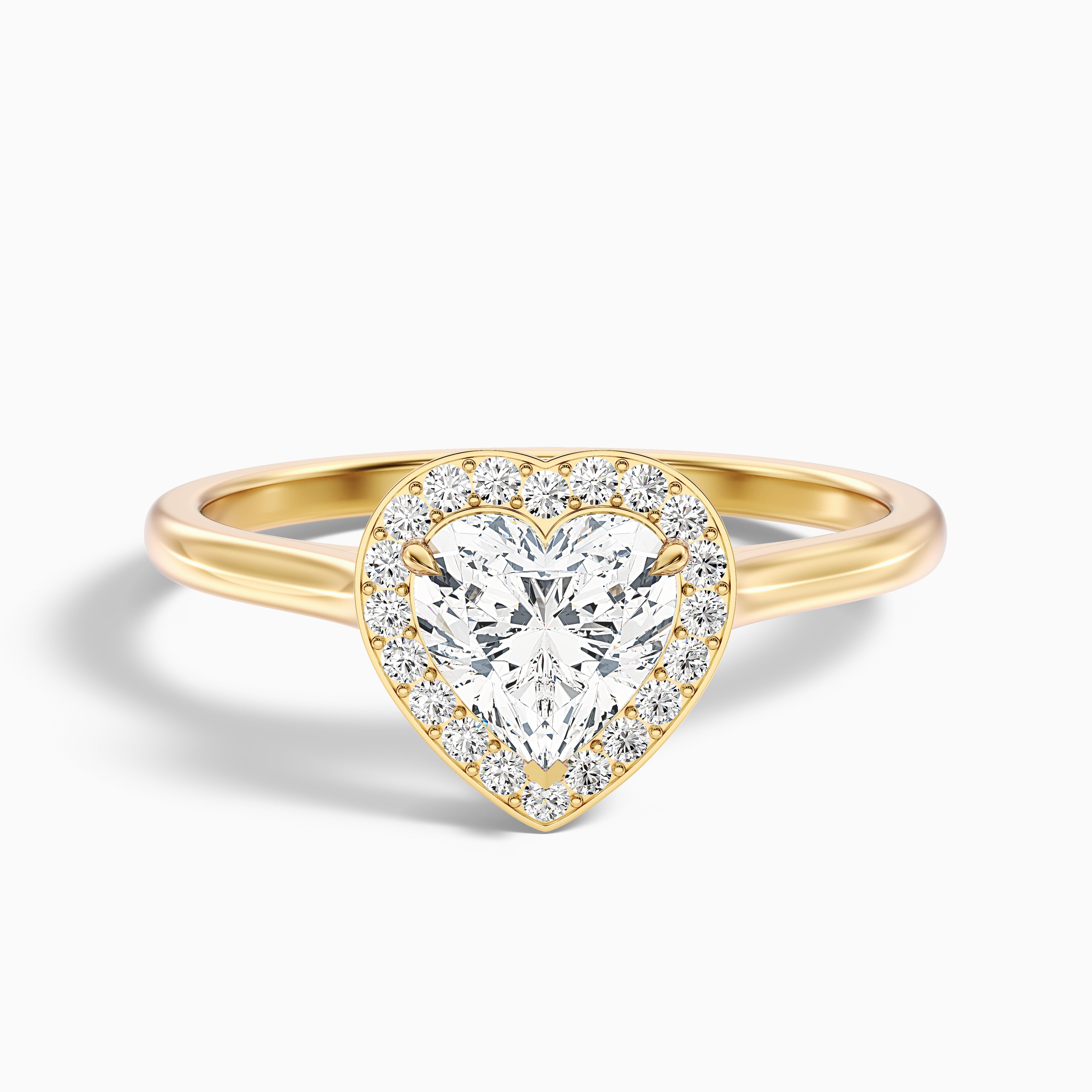 Rachel Heart Halo Moissanite Ring