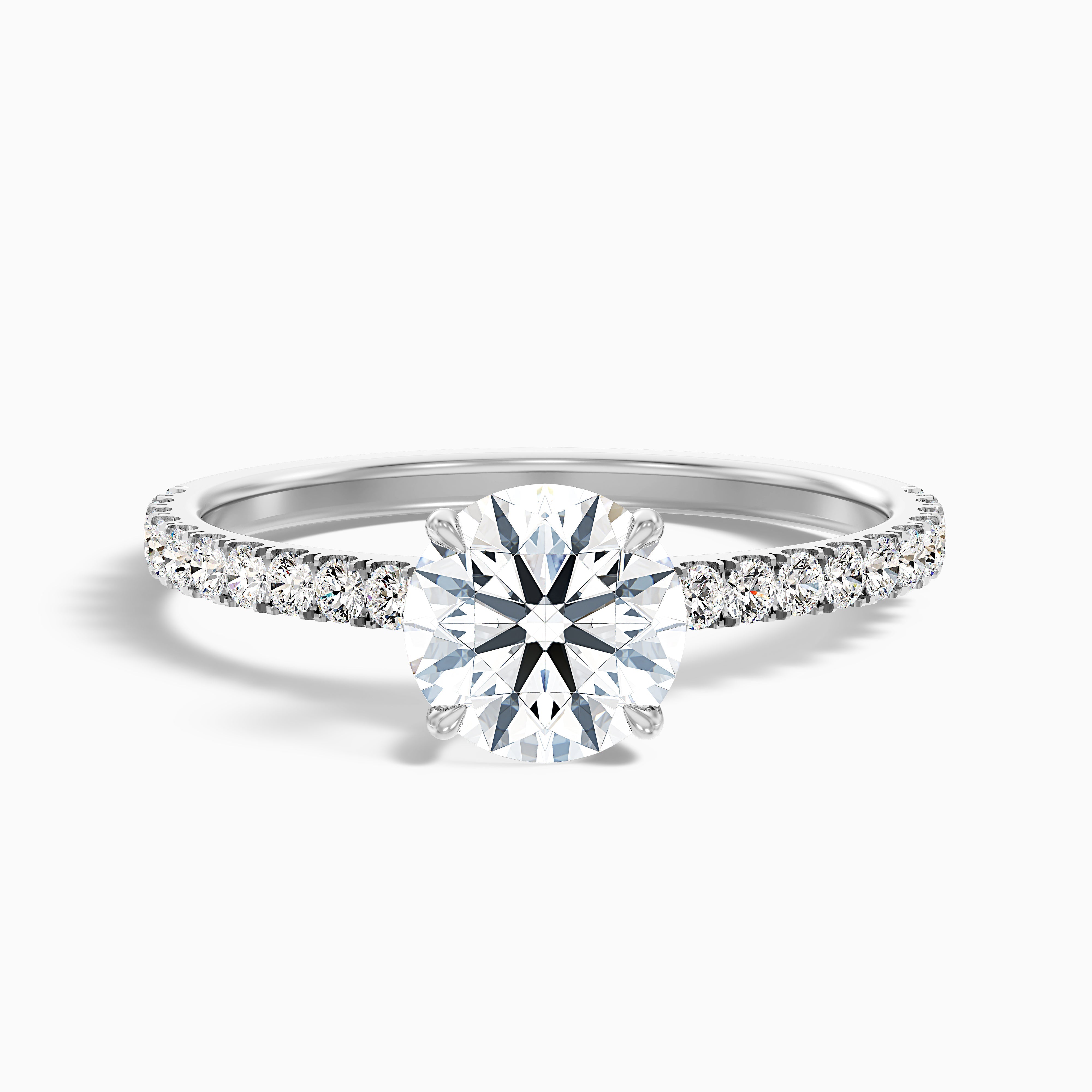 Rachelle Round Side Stone Moissanite Ring
