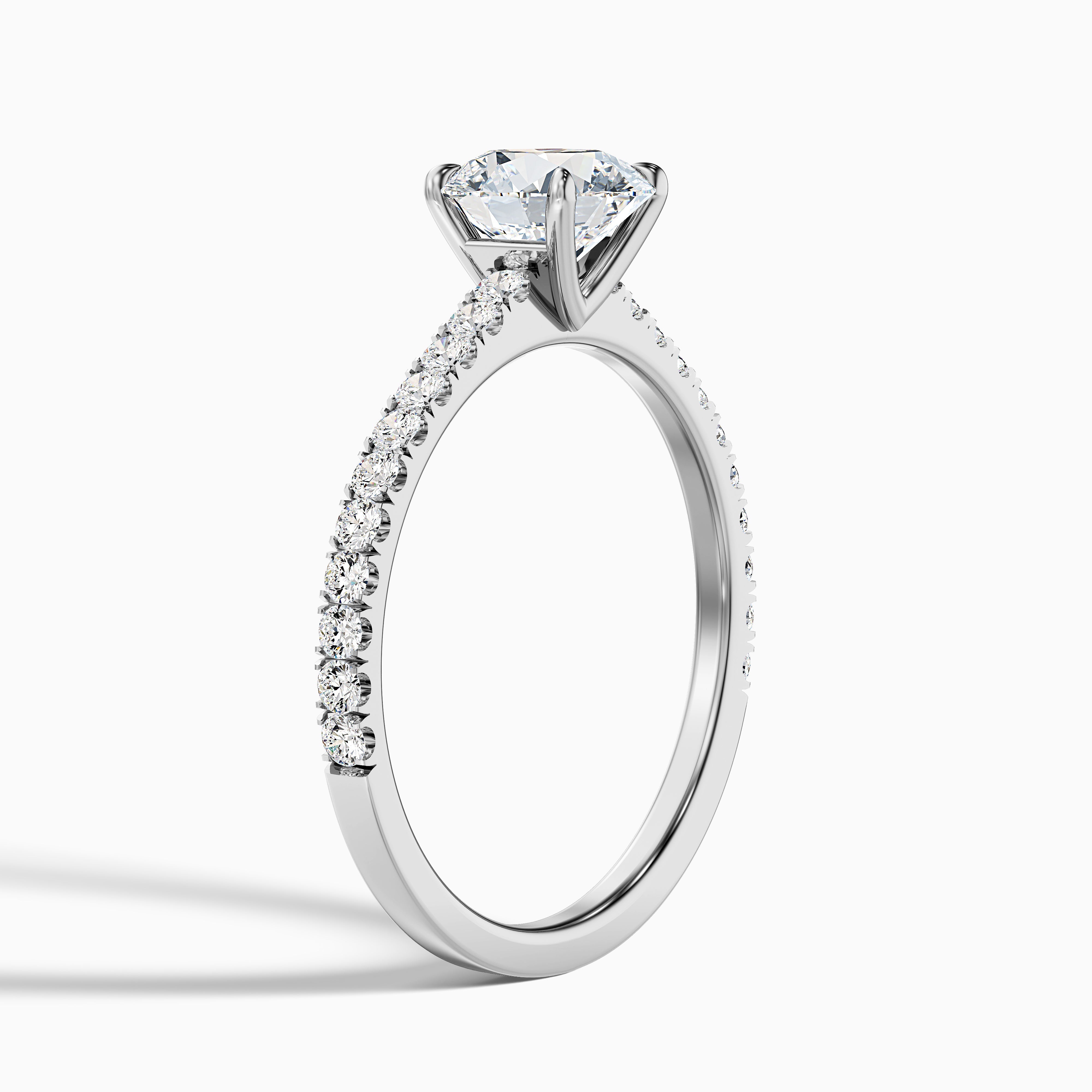 Rachelle Round Side Stone Moissanite Ring