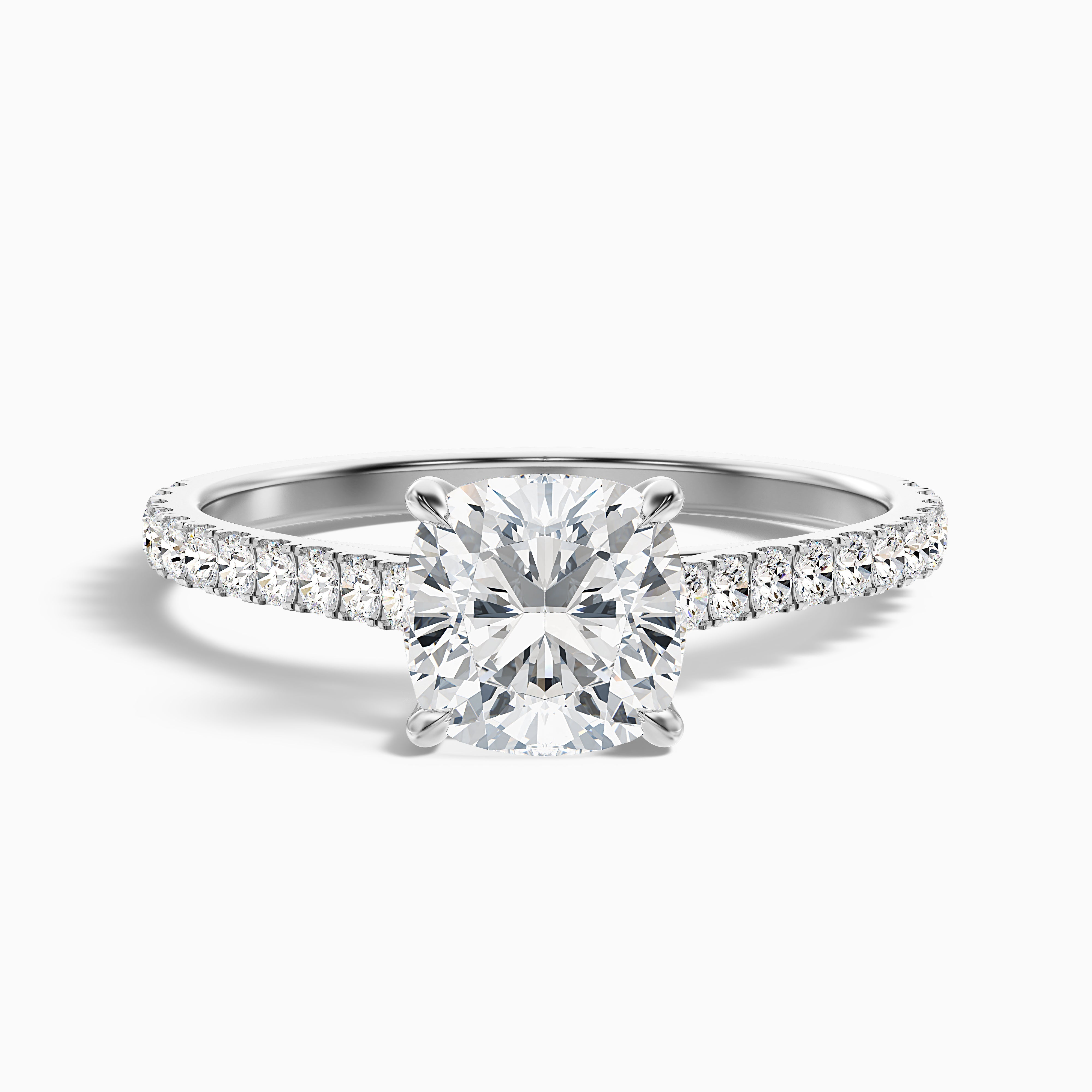 Rosalie Cushion Side Stone Lab Grown Diamond Promise Ring