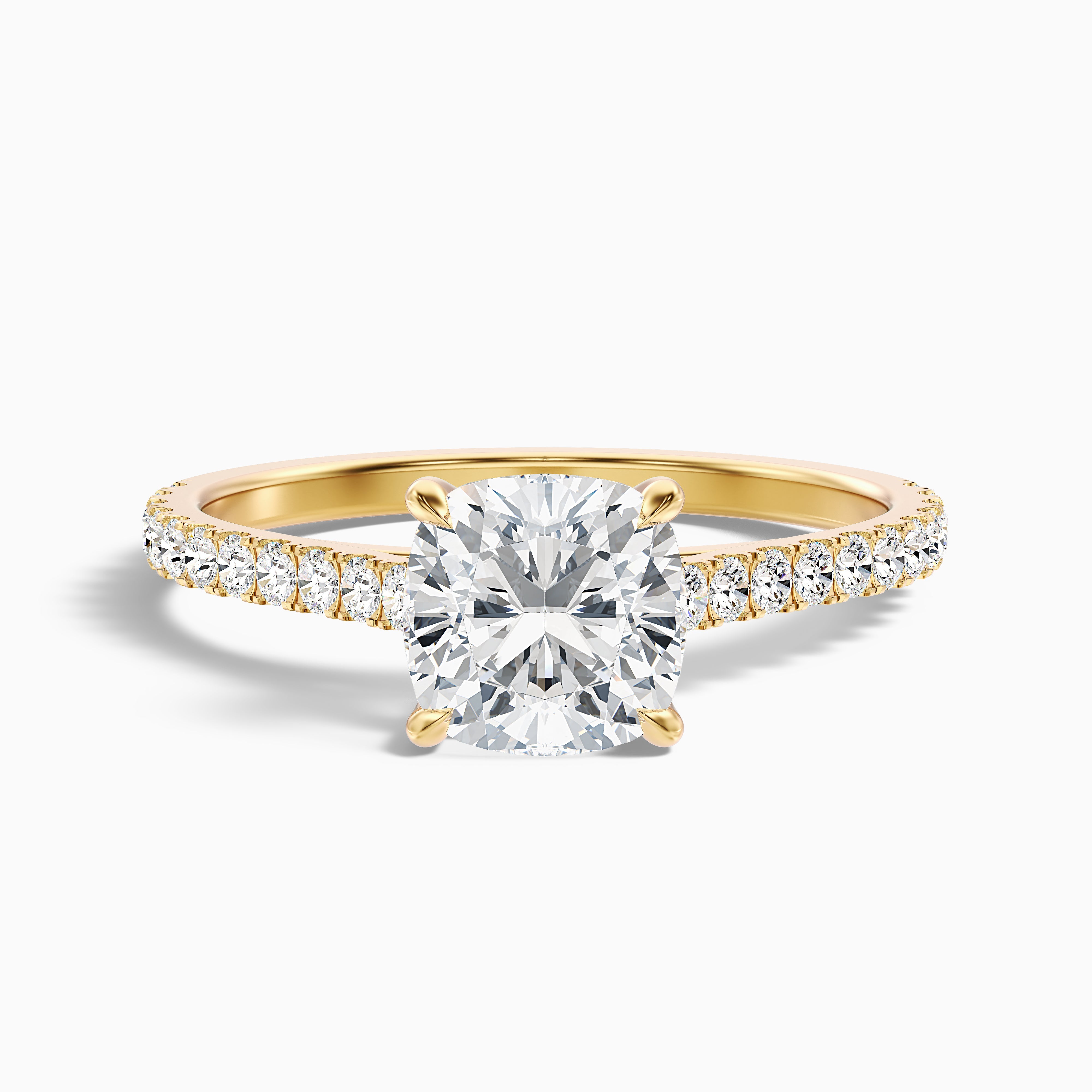 Rosalie Cushion Side Stone Lab Grown Diamond Promise Ring