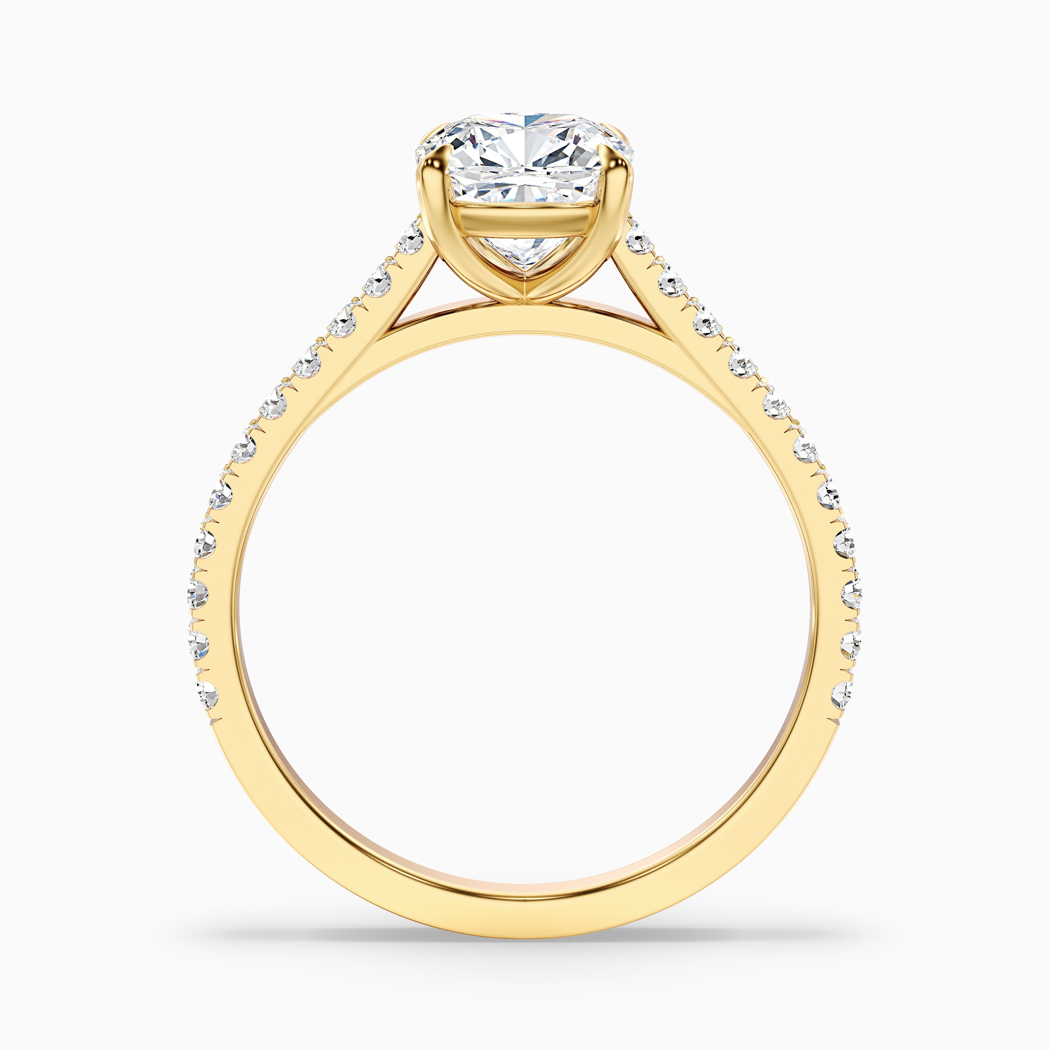 Rosalie Cushion Side Stone Moissanite Promise Ring