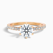 Samantha Round Side Stone Moissanite Engagement Ring