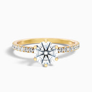 Samantha Round Side Stone Lab Grown Diamond Engagement Ring