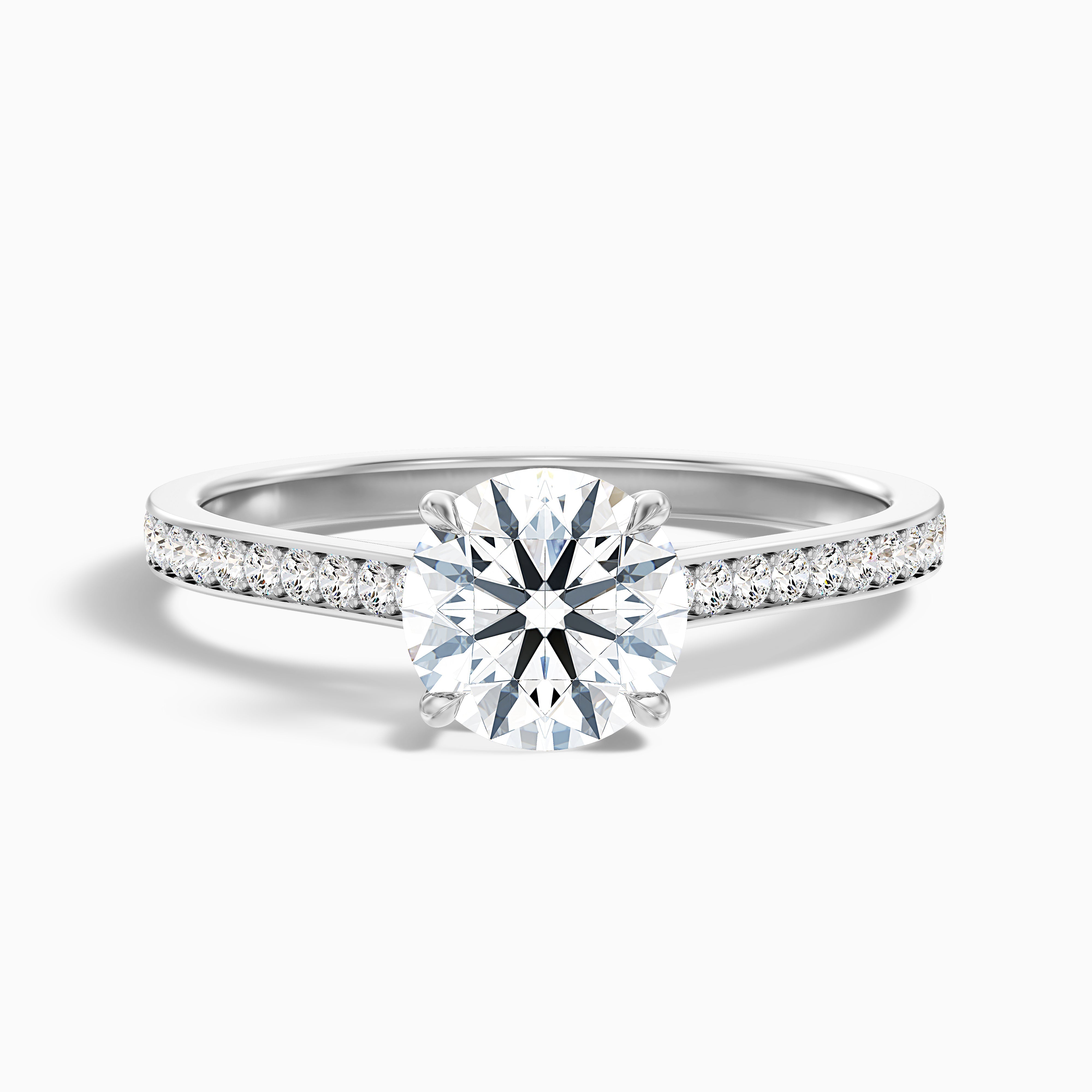 Scarlett Round Side Stone Channel Set Moissanite Ring