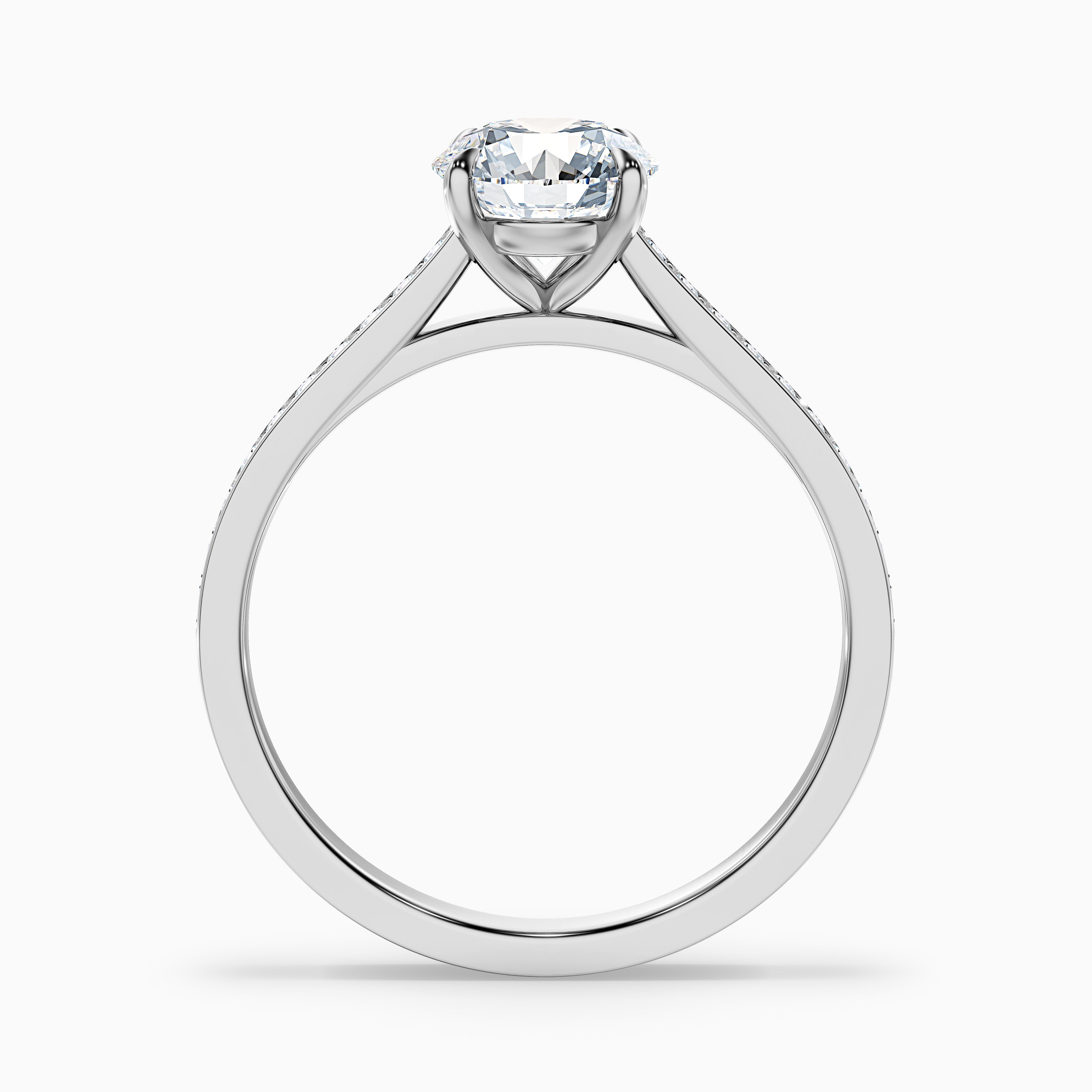 Scarlett Round Side Stone Channel Set Moissanite Ring