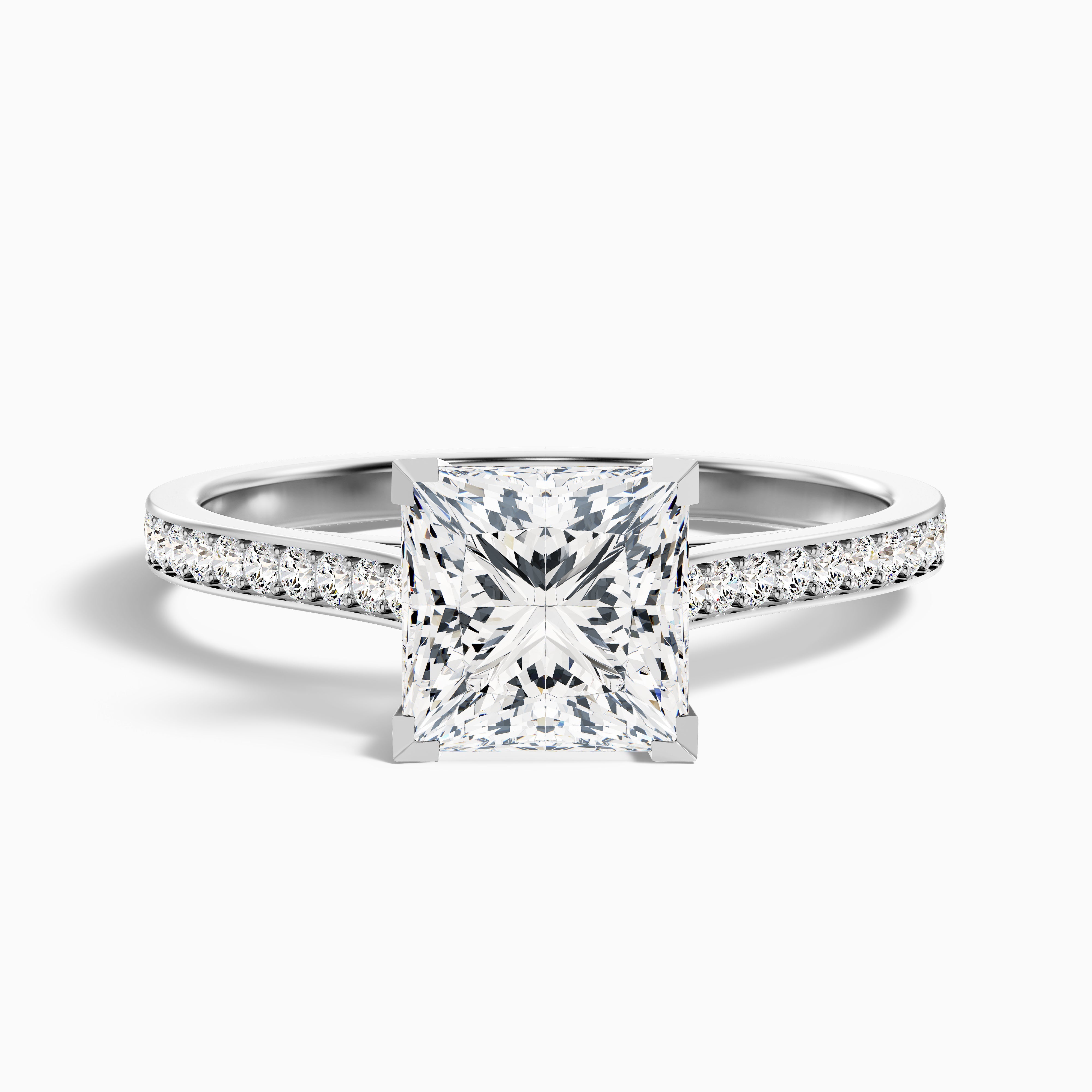 Seraphina Princess Side Stone Channel Set Moissanite Ring