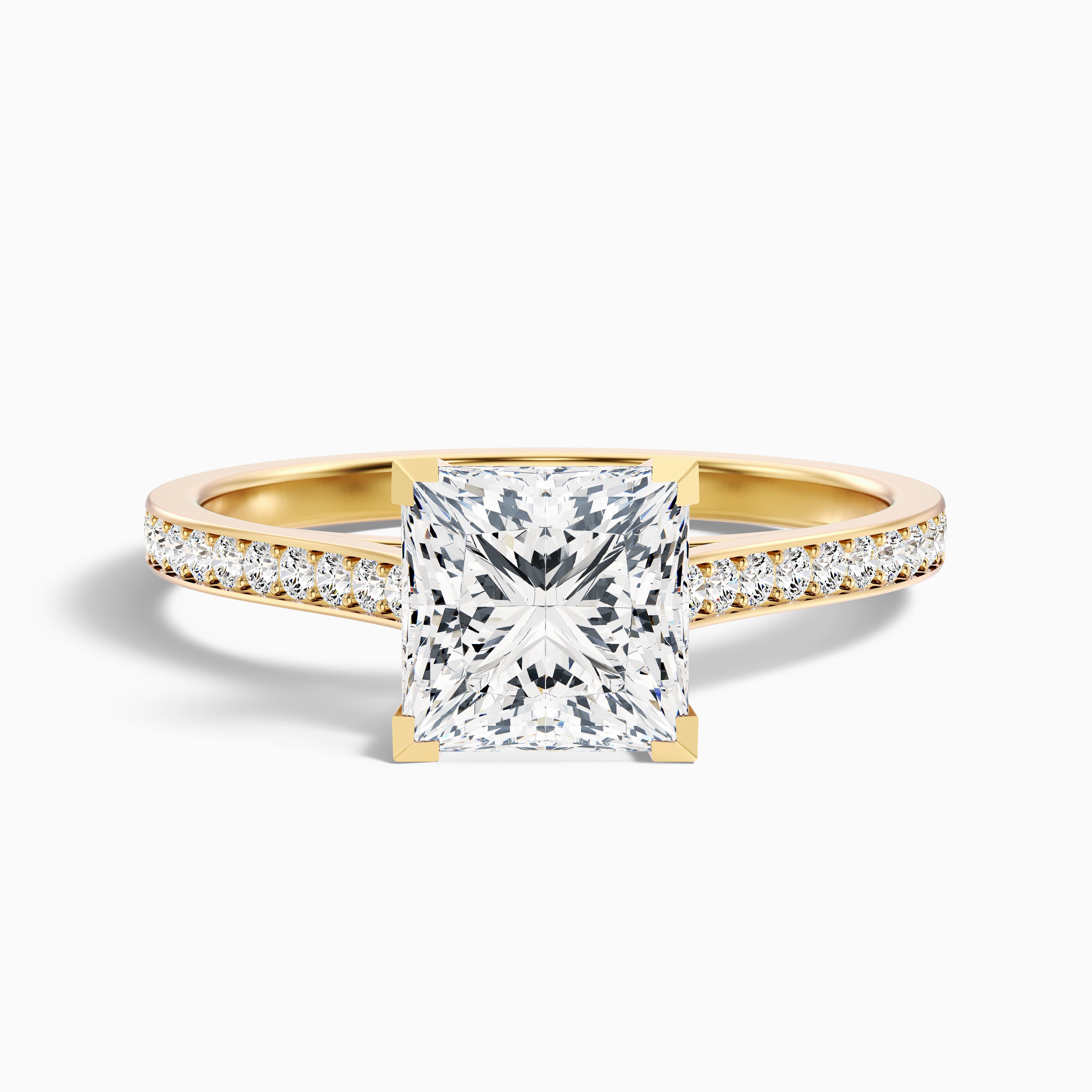 Seraphina Princess Side Stone Channel Set Moissanite Ring