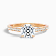 Serena Round Side Stone Channel Set Moissanite Engagement Ring