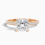 Skylar Princess Side Stone Channel Set Moissanite Ring