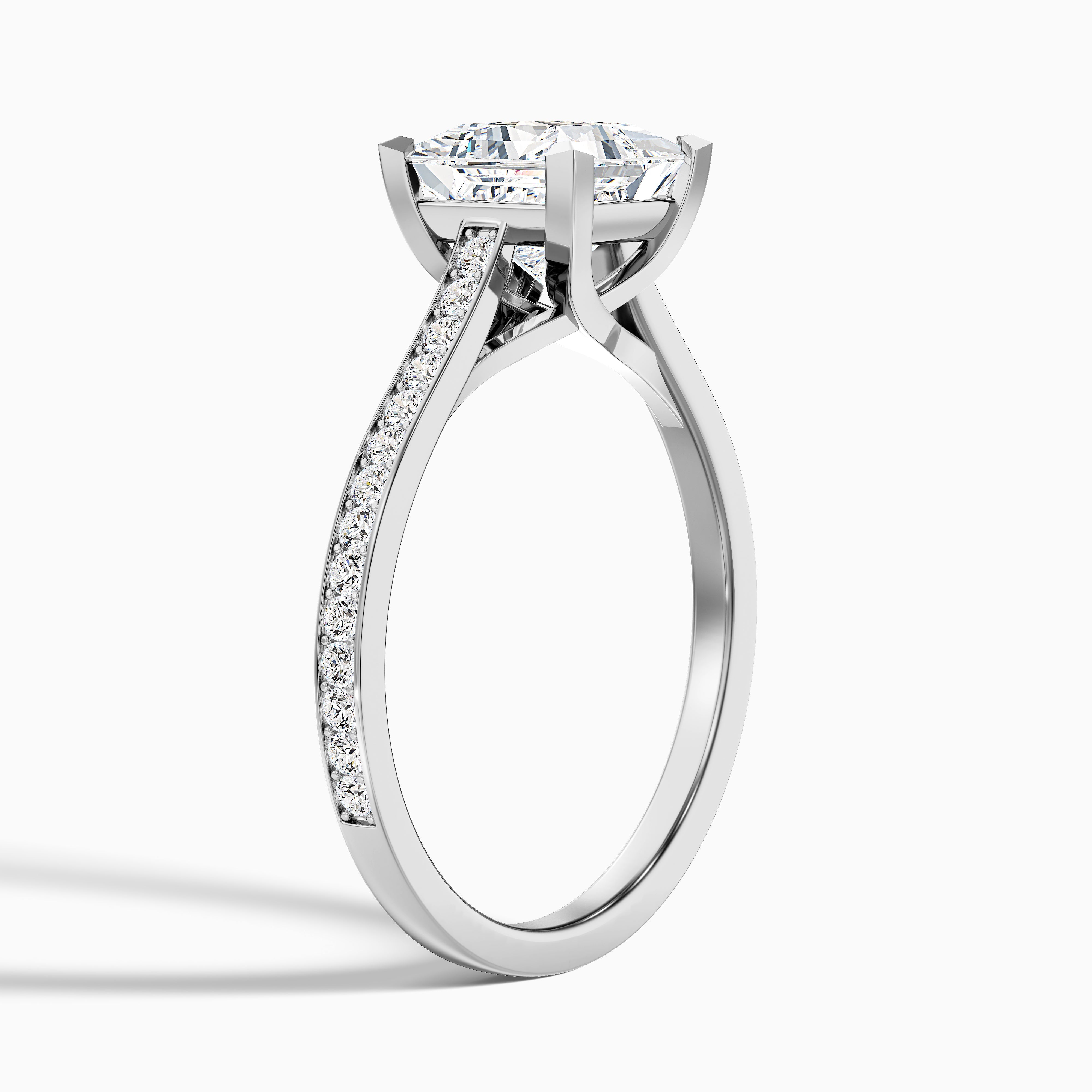 Skylar Princess Side Stone Channel Set Lab Grown Diamond Ring