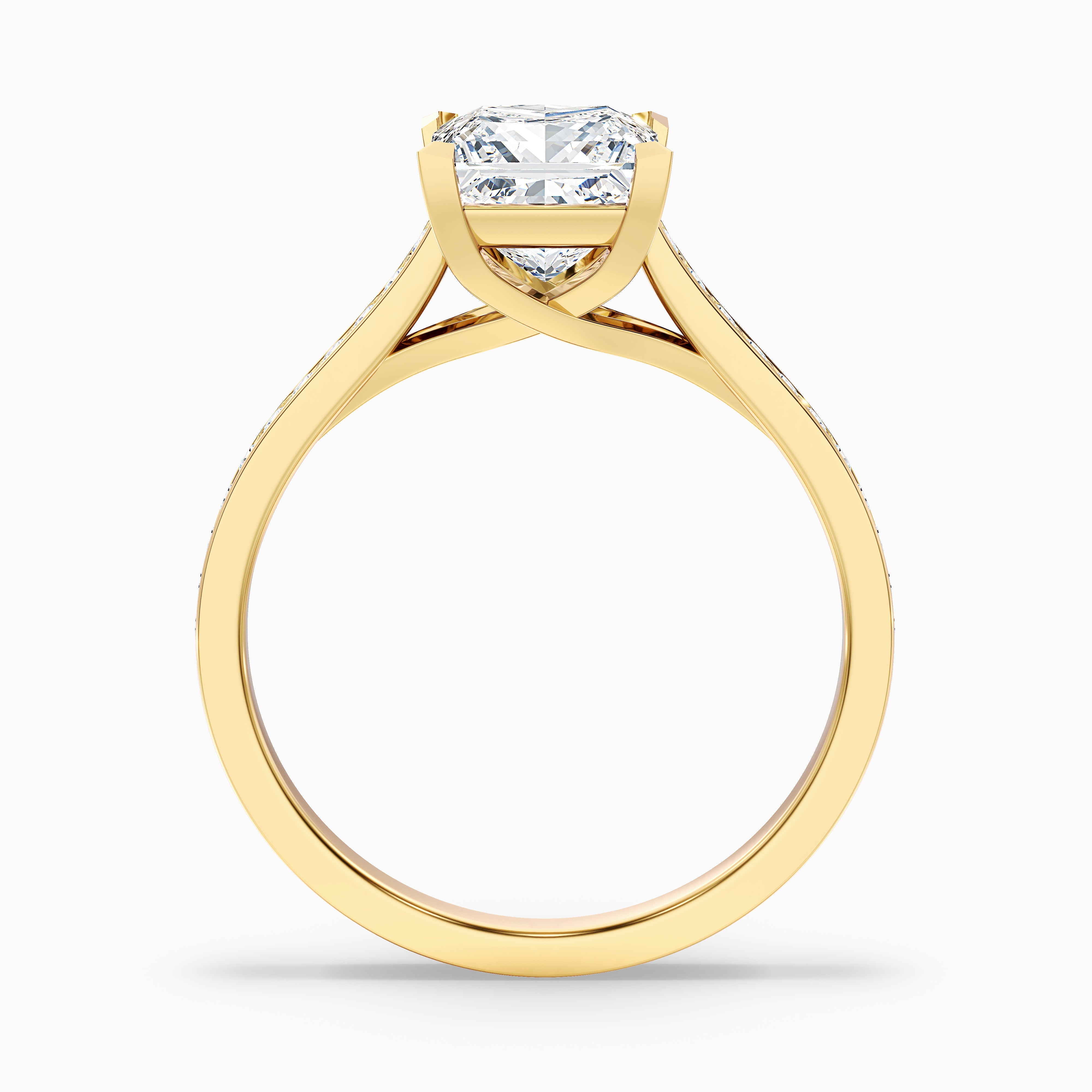 Skylar Princess Side Stone Channel Set Moissanite Ring