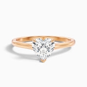 Stephanie Heart Solitaire Moissanite Engagement Ring