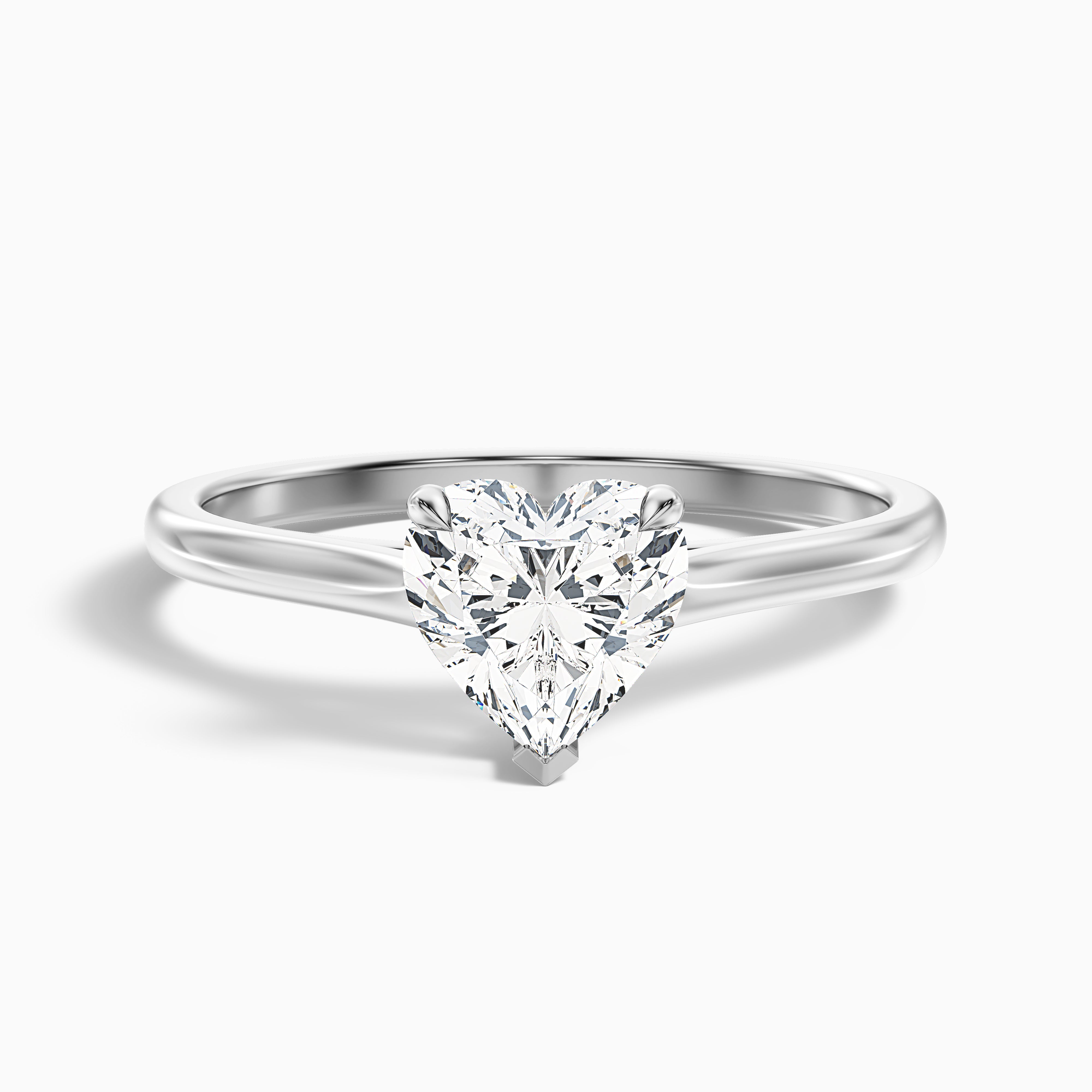 Stephanie Heart Solitaire Moissanite Engagement Ring
