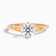 Trinity Round Split Shank Solitaire Moissanite Ring
