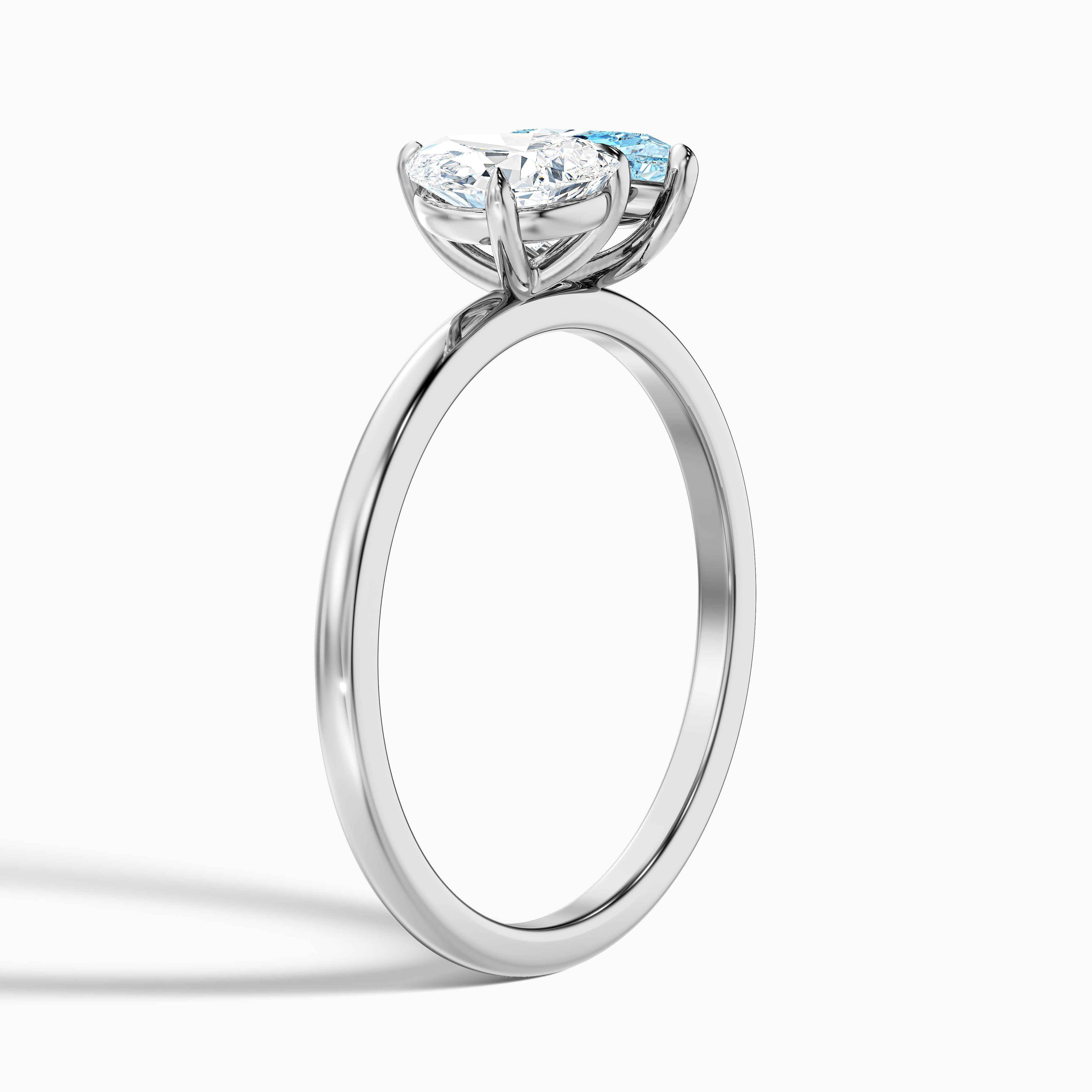 Abigail Toi Et Moi Lab Grown Diamond Ring With Pear Shaped Champagne Diamond