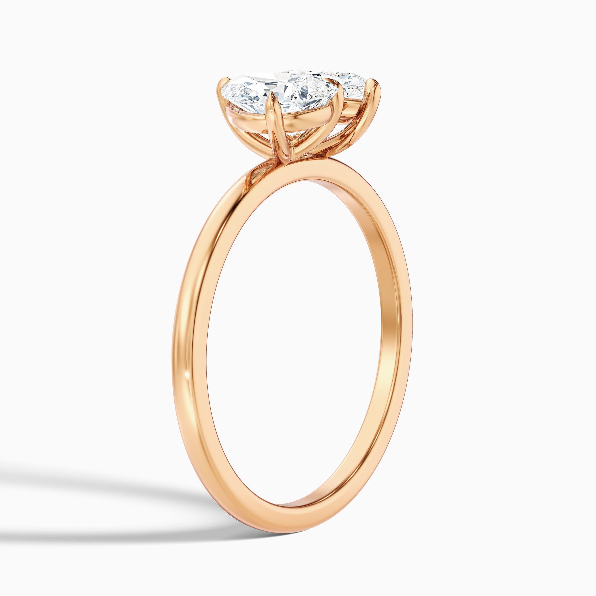 Katrina Toi Et Moi engagement ring in rose gold with pear diamonds, customizable in moissanite and lab-grown diamond for an eco-friendly luxury choice