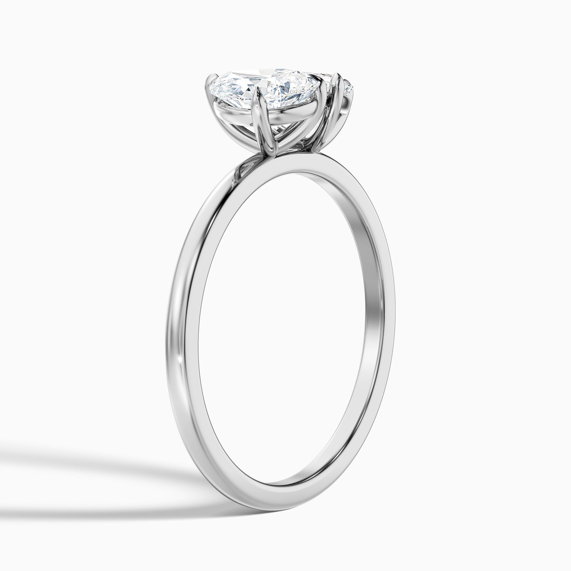 Naomi Toi Et Moi Engagement Ring with Pear and Trillion Cut Diamonds in White Gold and Platinum, available in Moissanite and Lab-Grown Diamond variations