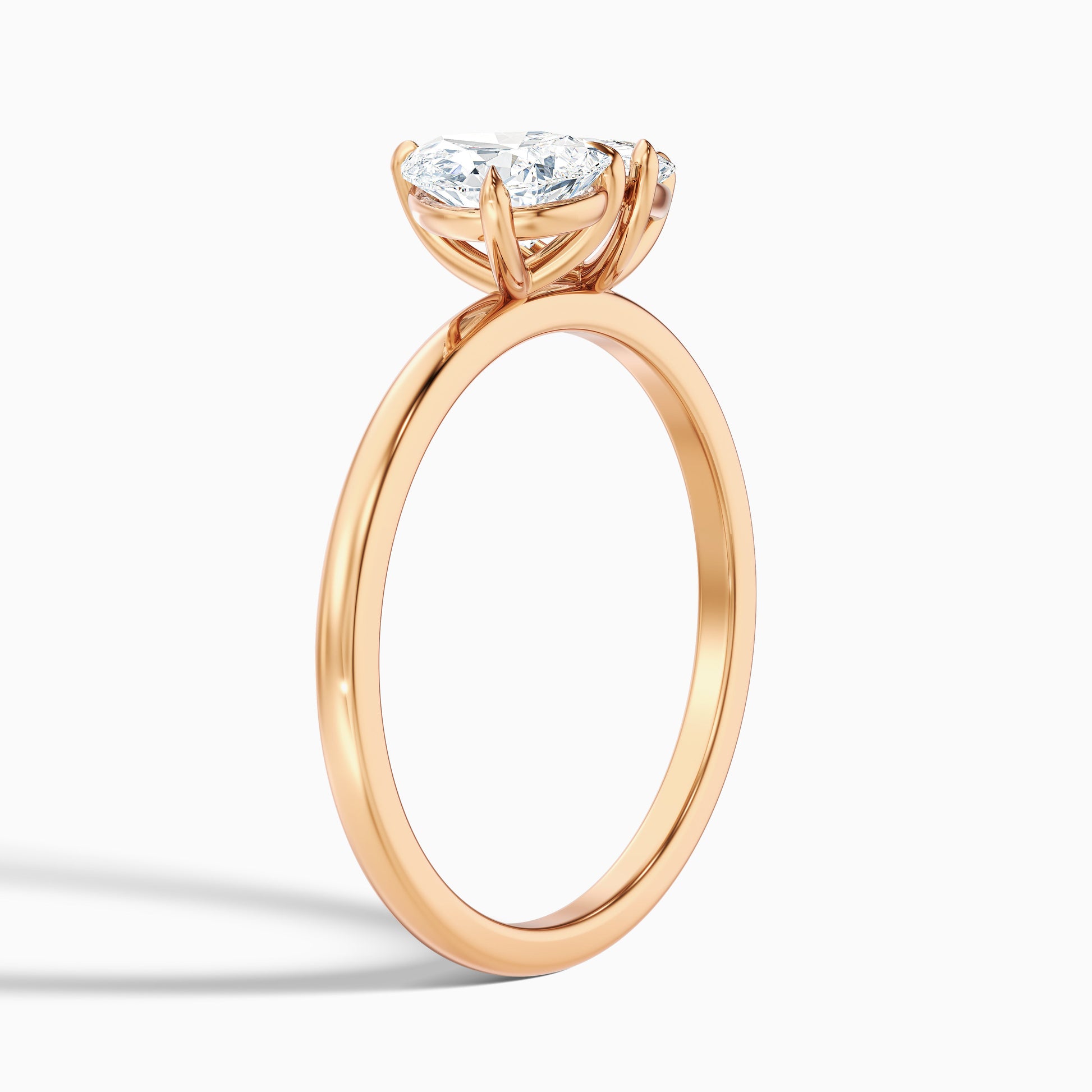 Naomi Toi Et Moi Engagement Ring with Pear and Trillion Cut Diamonds in Rose Gold, also available in Moissanite and Lab-Grown Diamond options