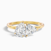 Naomi Toi Et Moi Lab Grown Diamond Ring With Pear And Trillion Cut Diamonds