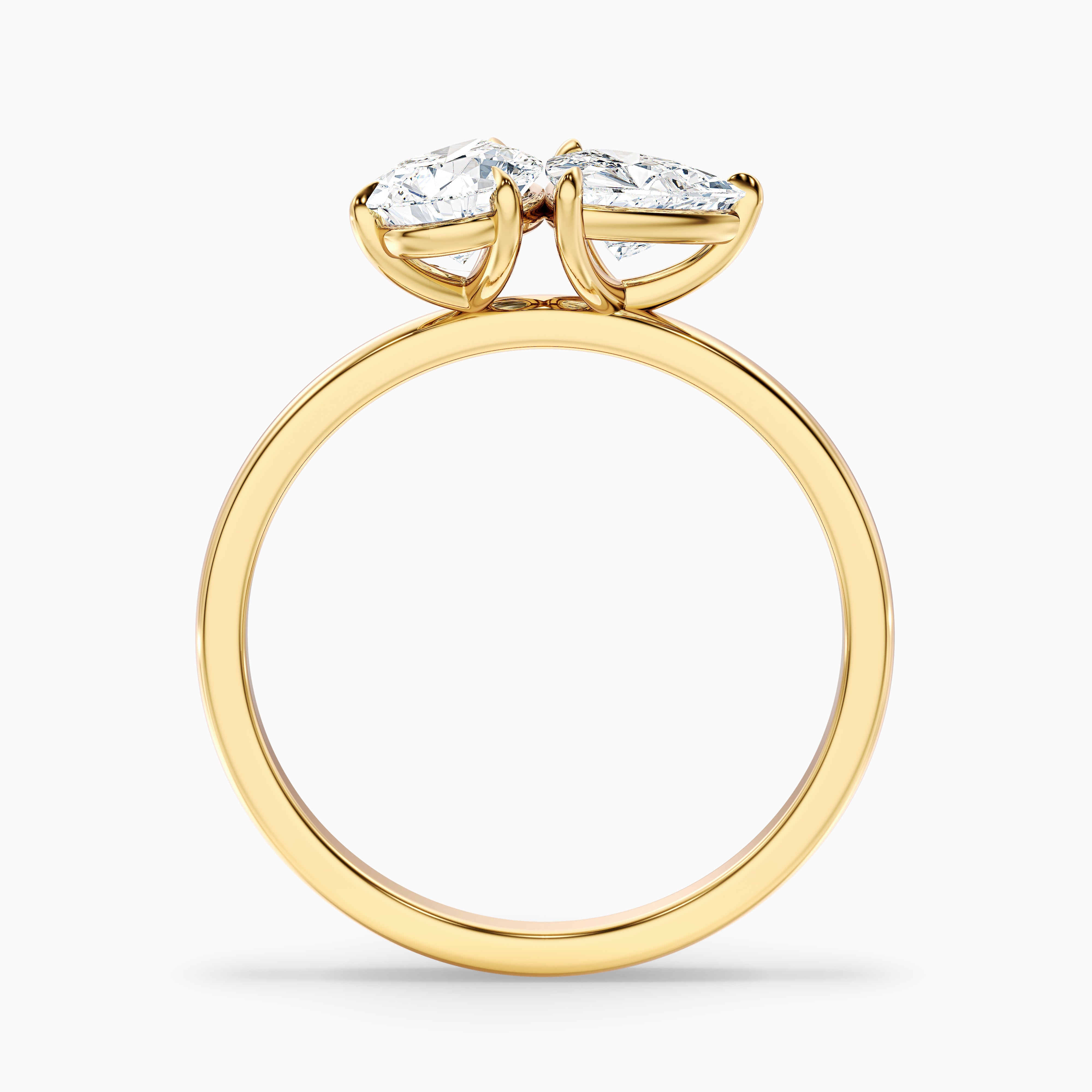 Naomi Toi Et Moi Moissanite Ring With Pear And Trillion Cut Diamonds