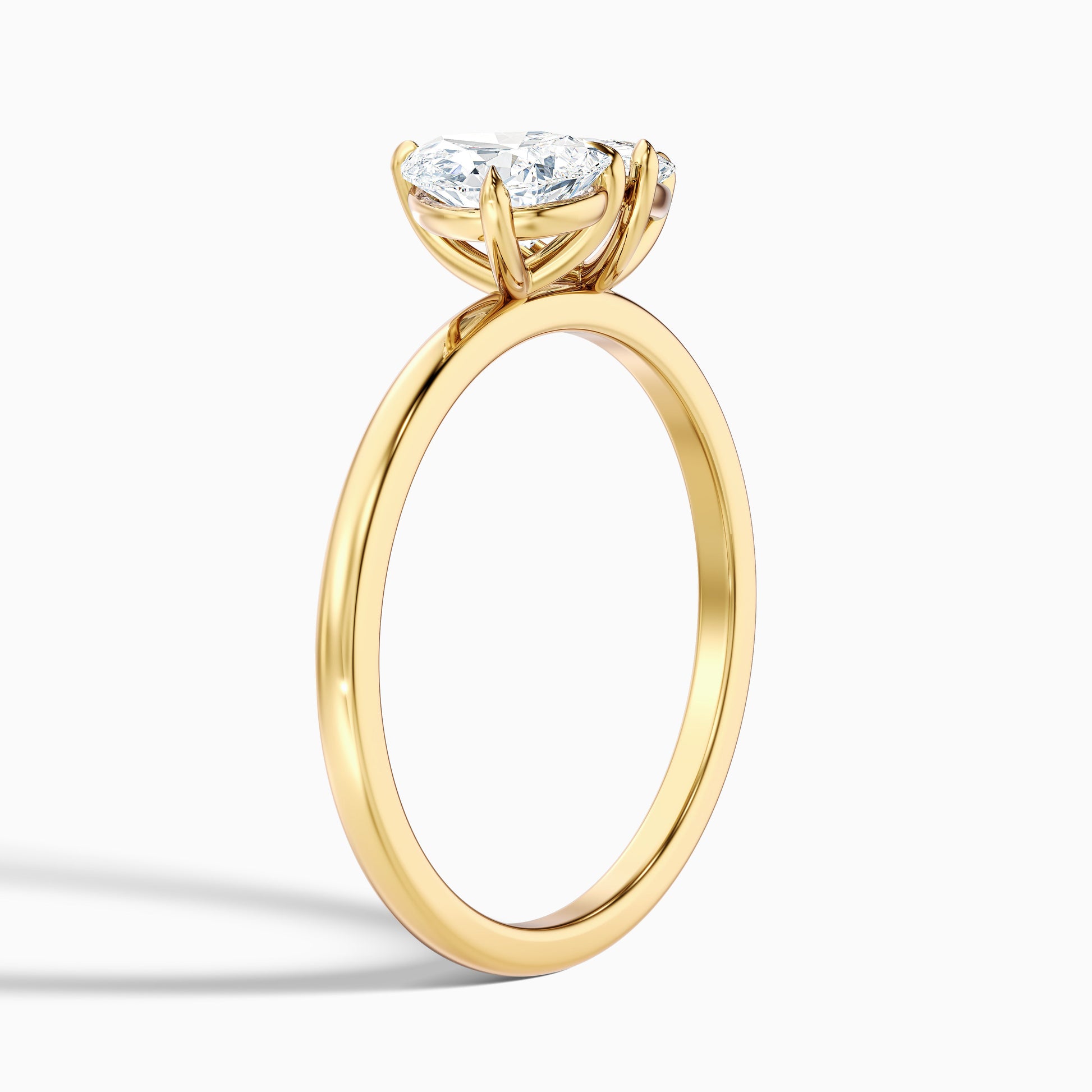 Naomi Toi Et Moi Engagement Ring with Pear and Trillion Cut Diamonds in Yellow Gold, also available in Moissanite and Lab-Grown Diamonds