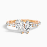 Theresa Toi Et Moi Moissanite Ring With Pear and Marquise Cut Diamonds