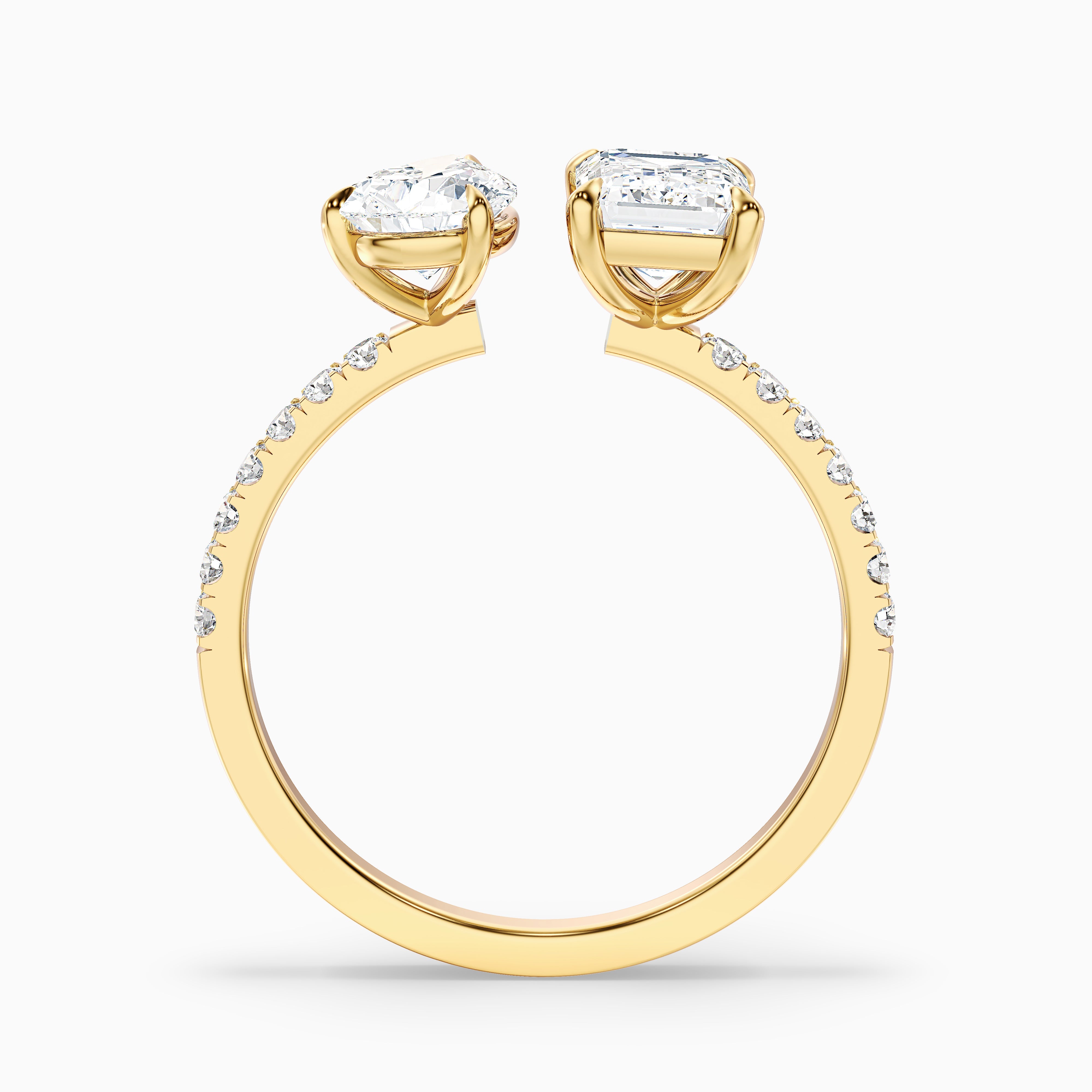 Kathryn Toi Et Moi Lab Grown Diamond Ring With Pear And Emerald Cut Diamonds