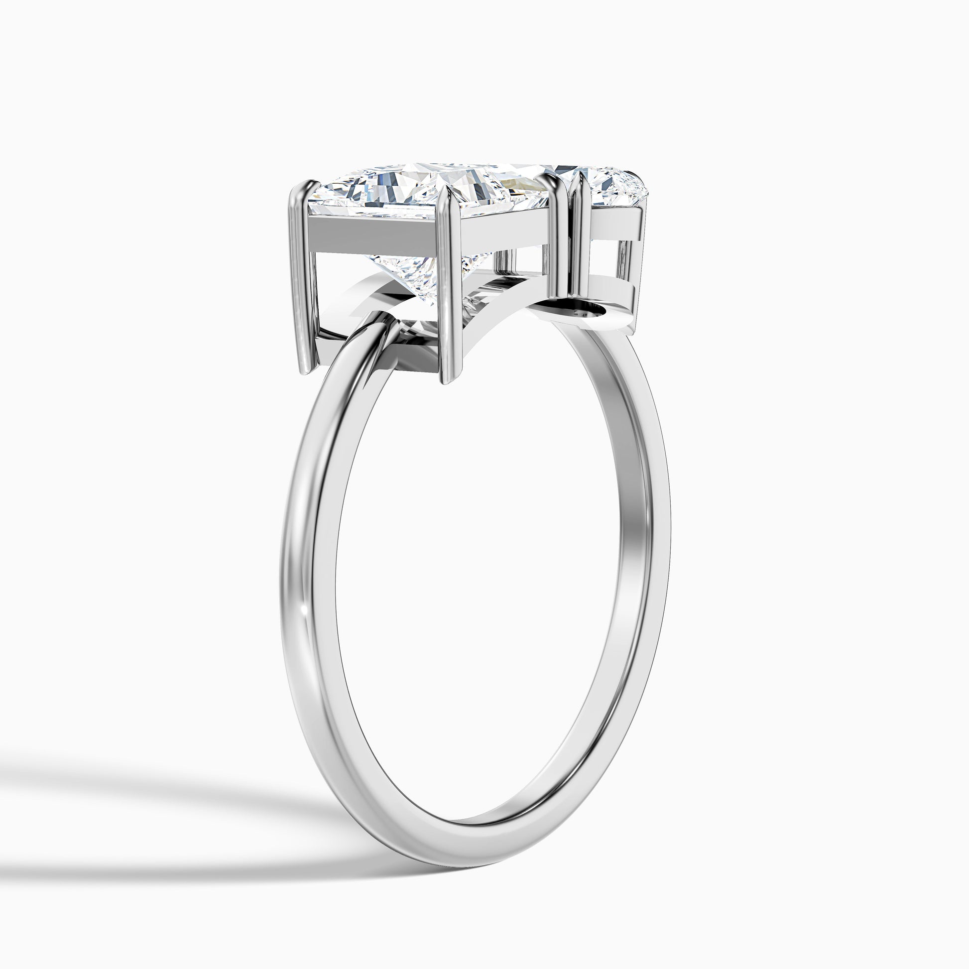 Amelia Toi Et Moi Diamond Ring in White Gold and Platinum, with Princess and Pear Cut Diamonds, available in Moissanite and Lab-Grown Diamond