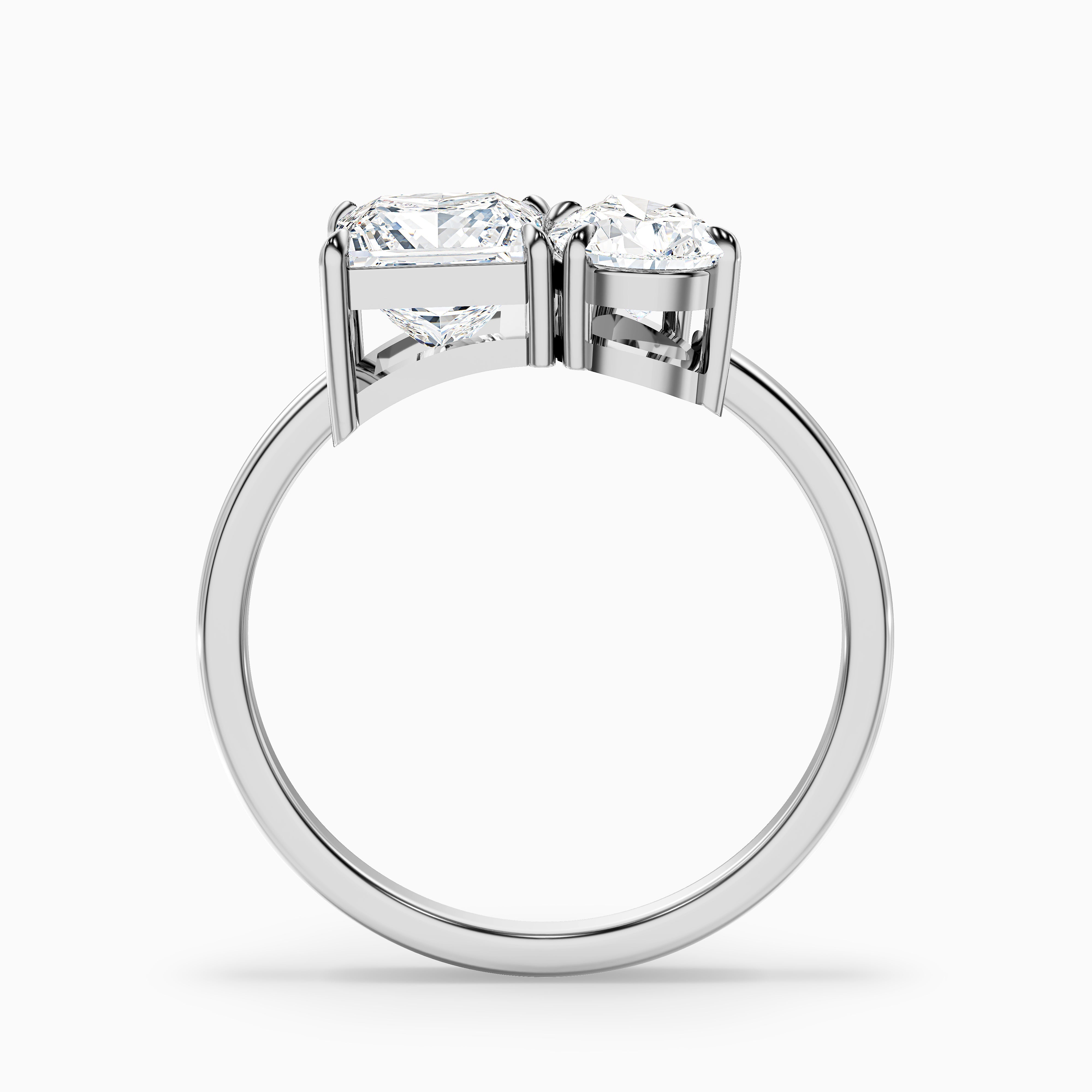 Amelia Toi Et Moi Moissanite Ring With Princess And Pear Cut Diamonds