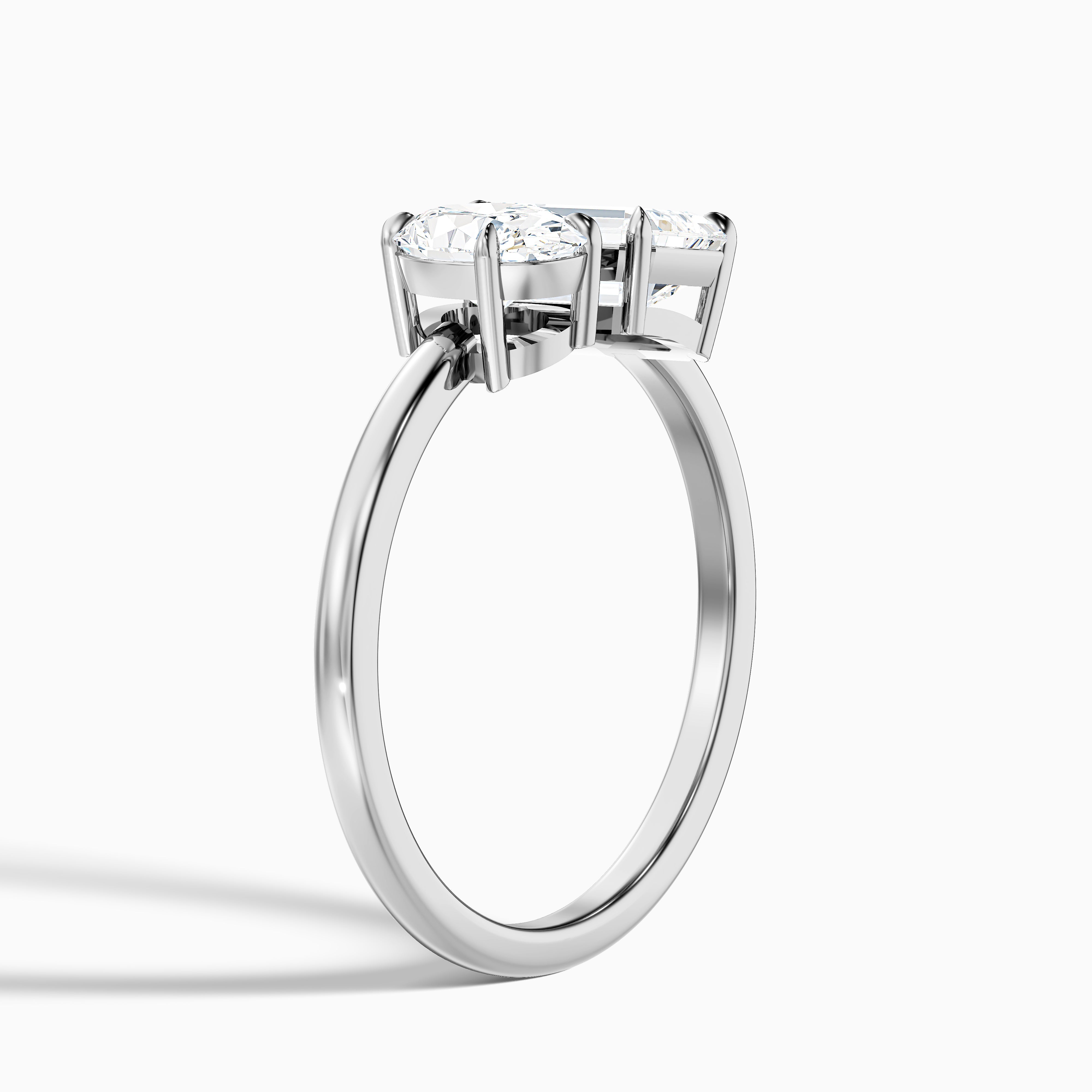 Isadora Toi Et Moi Moissanite Ring With Oval And Emerald Cut Diamonds