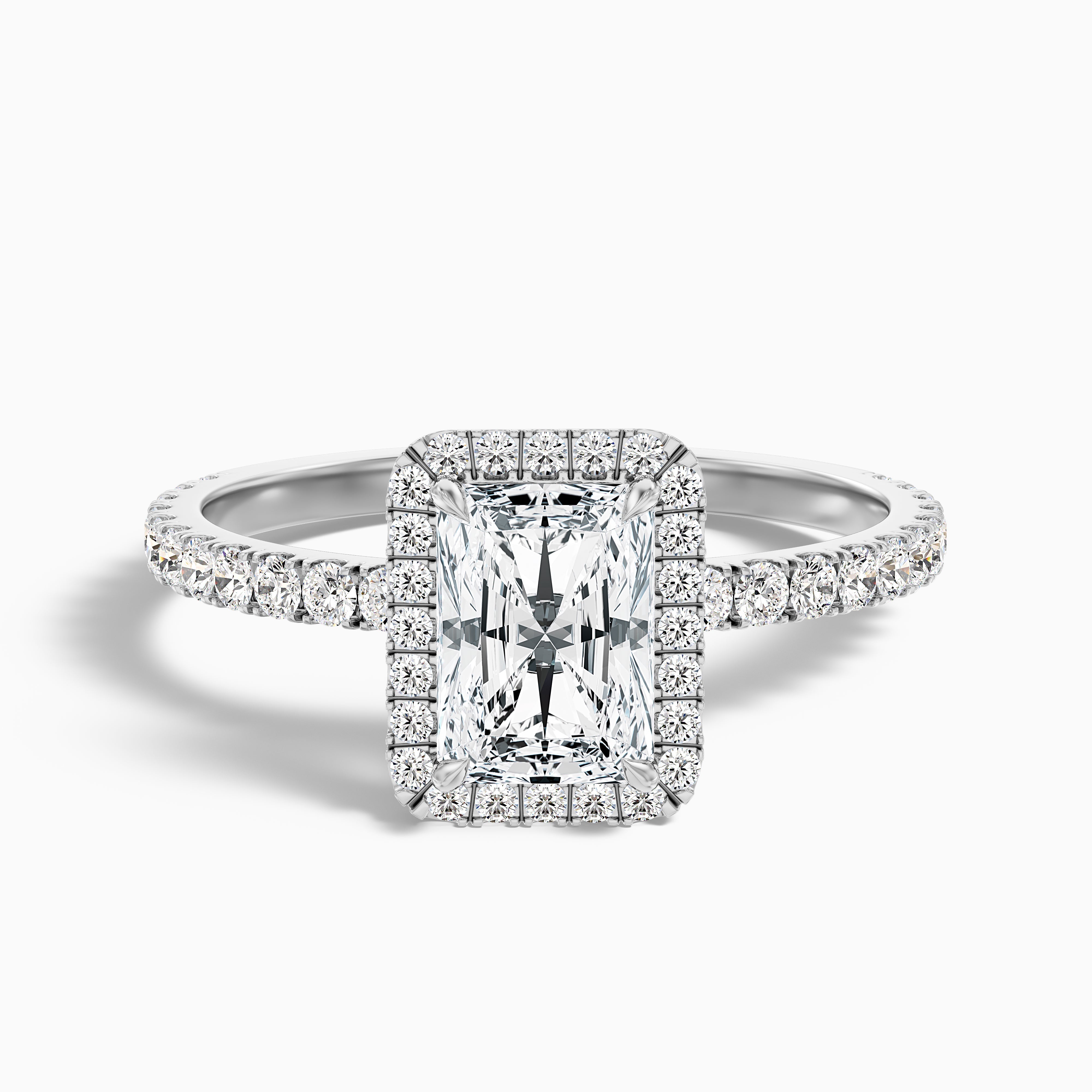 Gracina Radiant Cut Halo Pave Lab Grown Diamond Ring